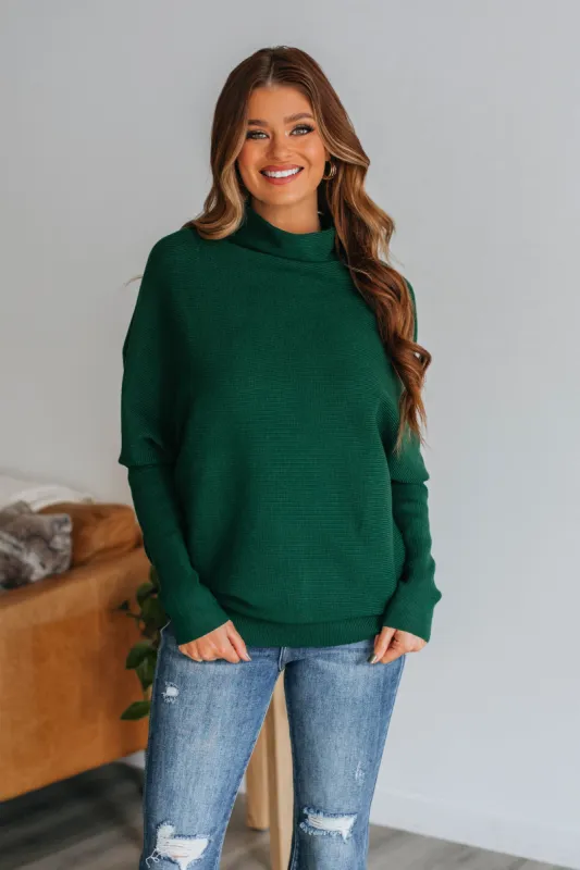 Gretchen Dolman Sweater - Pine sold by Wild Oak Boutique
