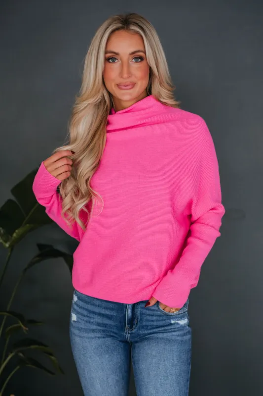 Gretchen Dolman Sweater - Hot Pink sold by Wild Oak Boutique