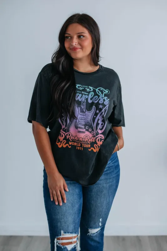 Fearless Graphic Tee - Vintage Black sold by Wild Oak Boutique