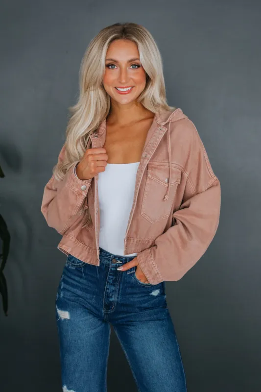 Augie Cropped Jacket - Dusty Mauve sold by Wild Oak Boutique