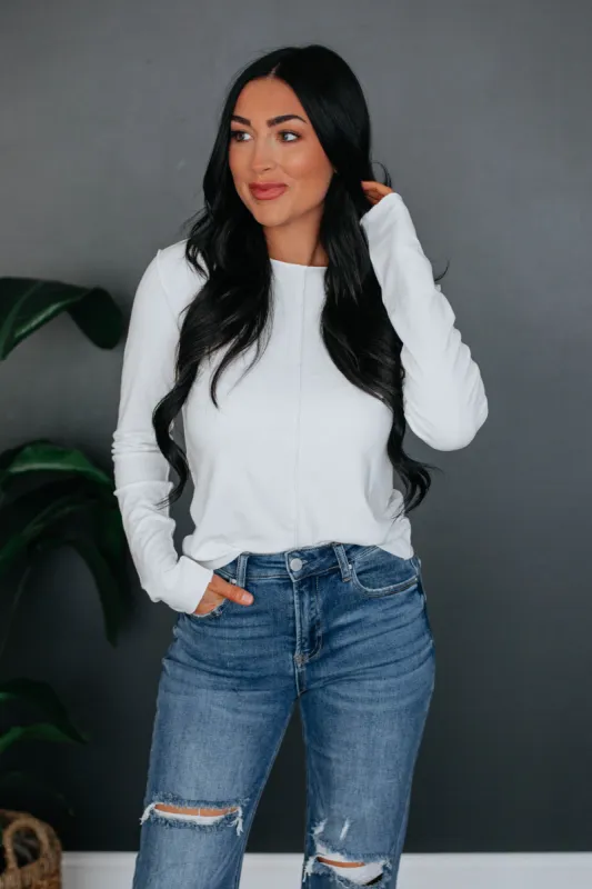 Bruno Long Sleeve Top - Ivory sold by Wild Oak Boutique