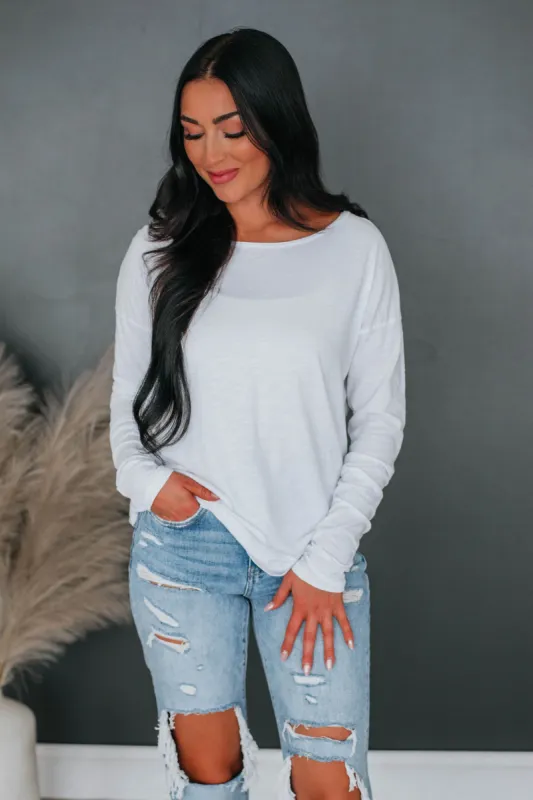 Giada Basic Top - Ivory sold by Wild Oak Boutique