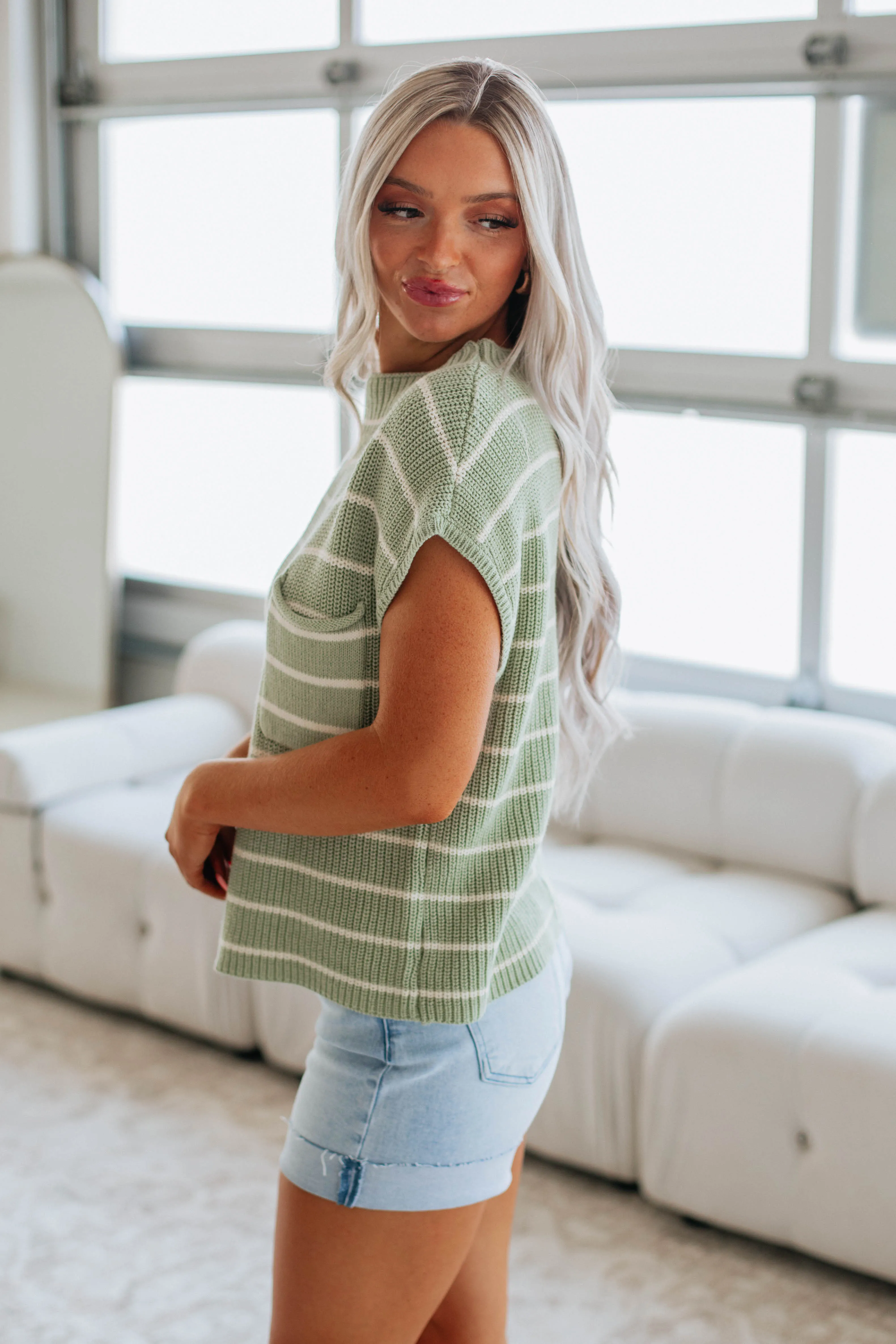 Kianna Knit Top - Sage Mix sold by Wild Oak Boutique product image thumbnail 3