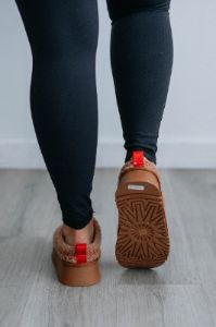 Cozy Era Sherpa Platform Slippers - Camel sold by Wild Oak Boutique