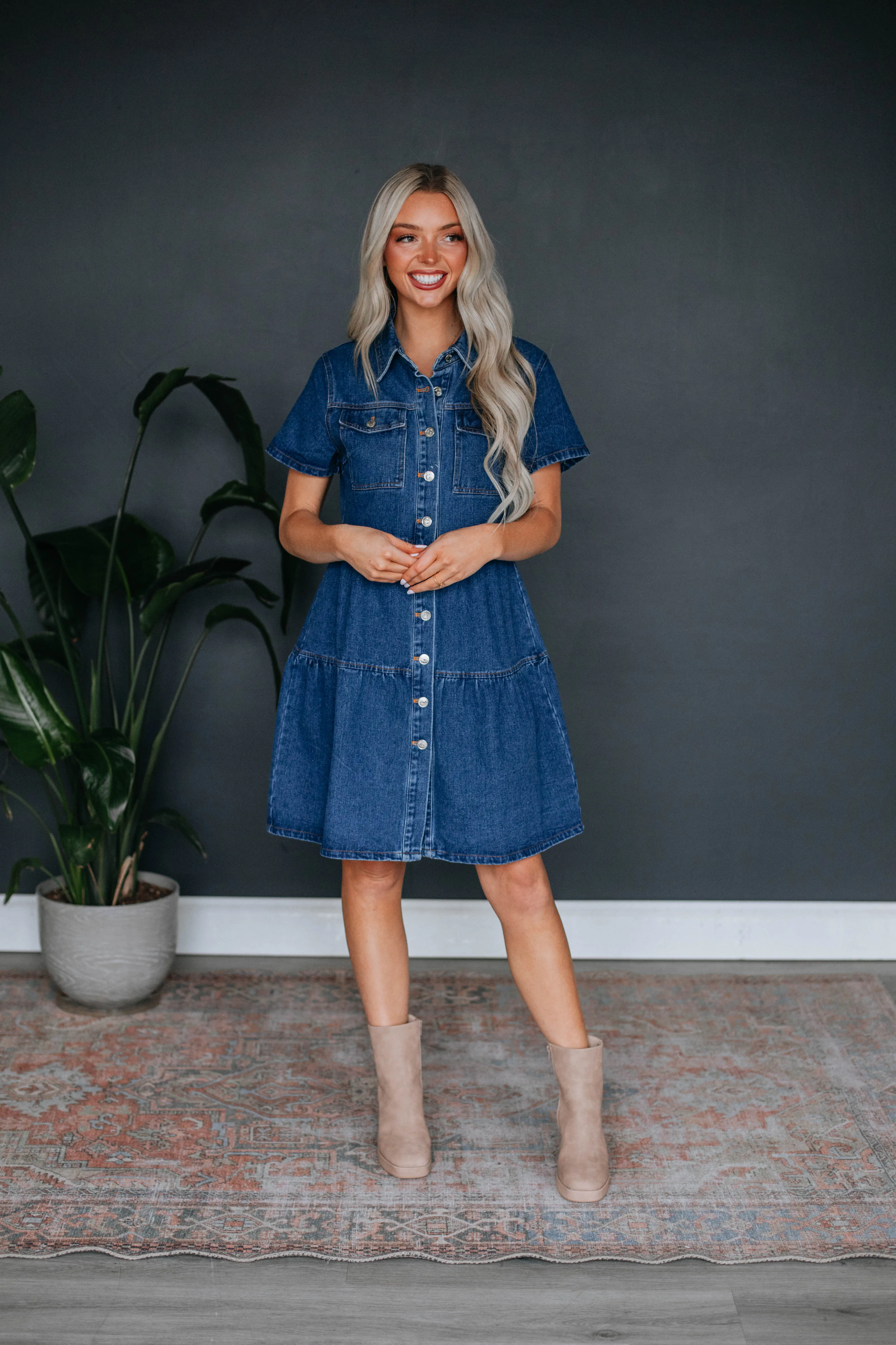 Emme Denim Dress sold by Wild Oak Boutique product image thumbnail 2