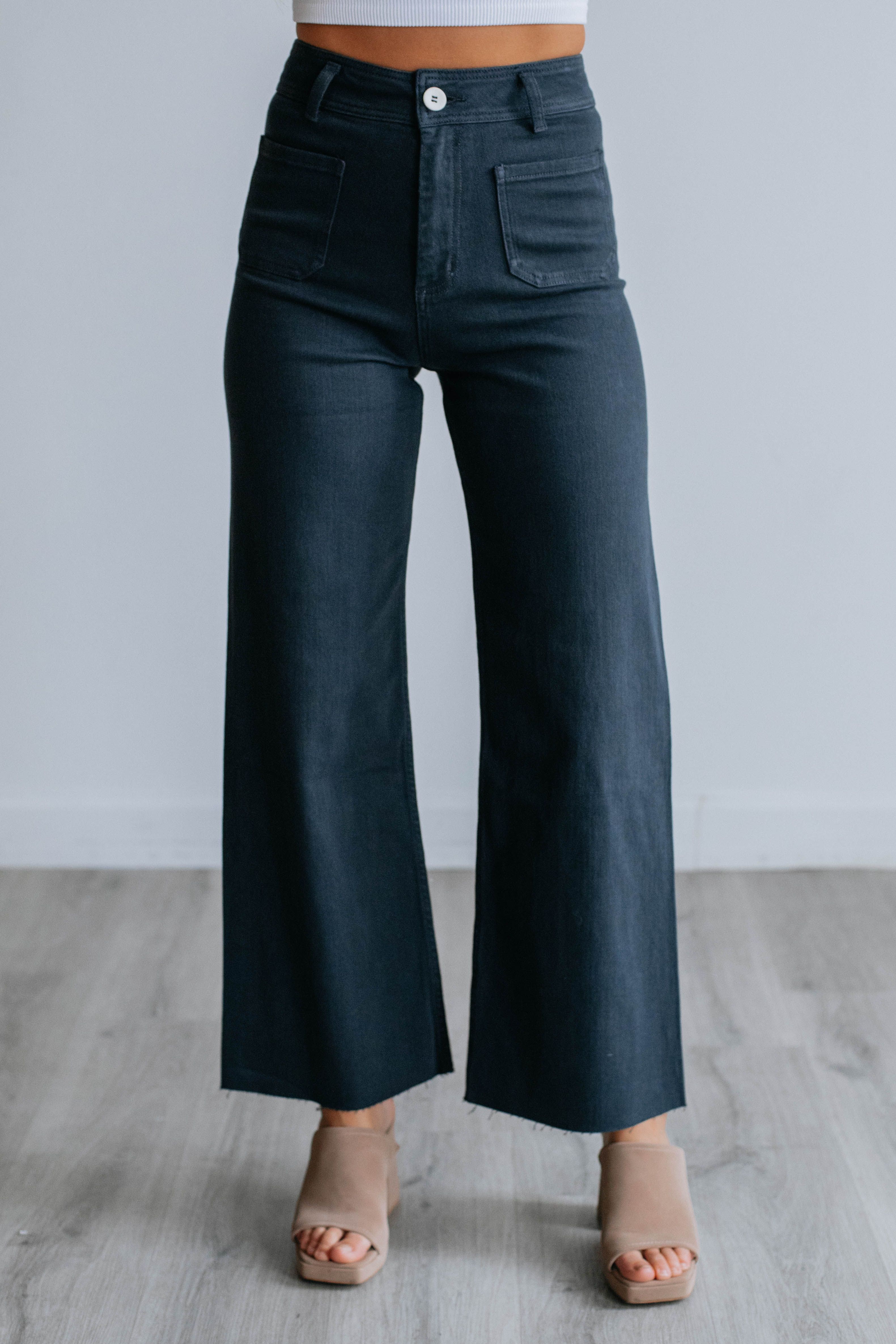 Hannah Wide Leg Pants - Navy sold by Wild Oak Boutique product image thumbnail 2