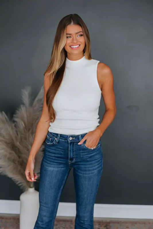 Darby Mock Neck Tank - Ivory made by By Together