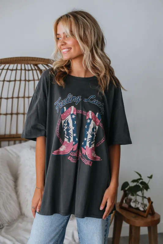 Feeling Lucky Graphic Tee sold by Wild Oak Boutique