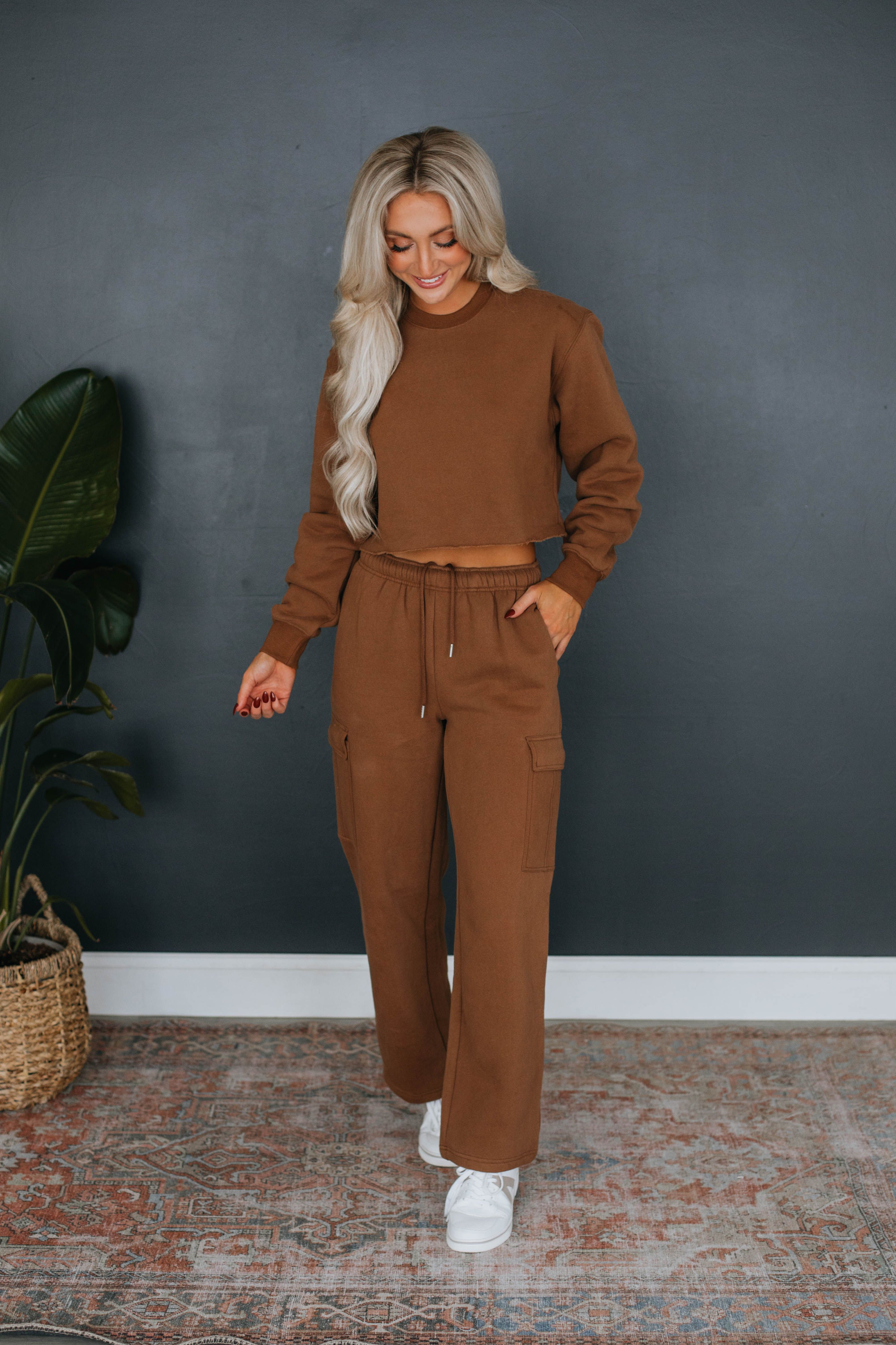 Autumn Cargo Lounge Pants - Chocolate sold by Wild Oak Boutique