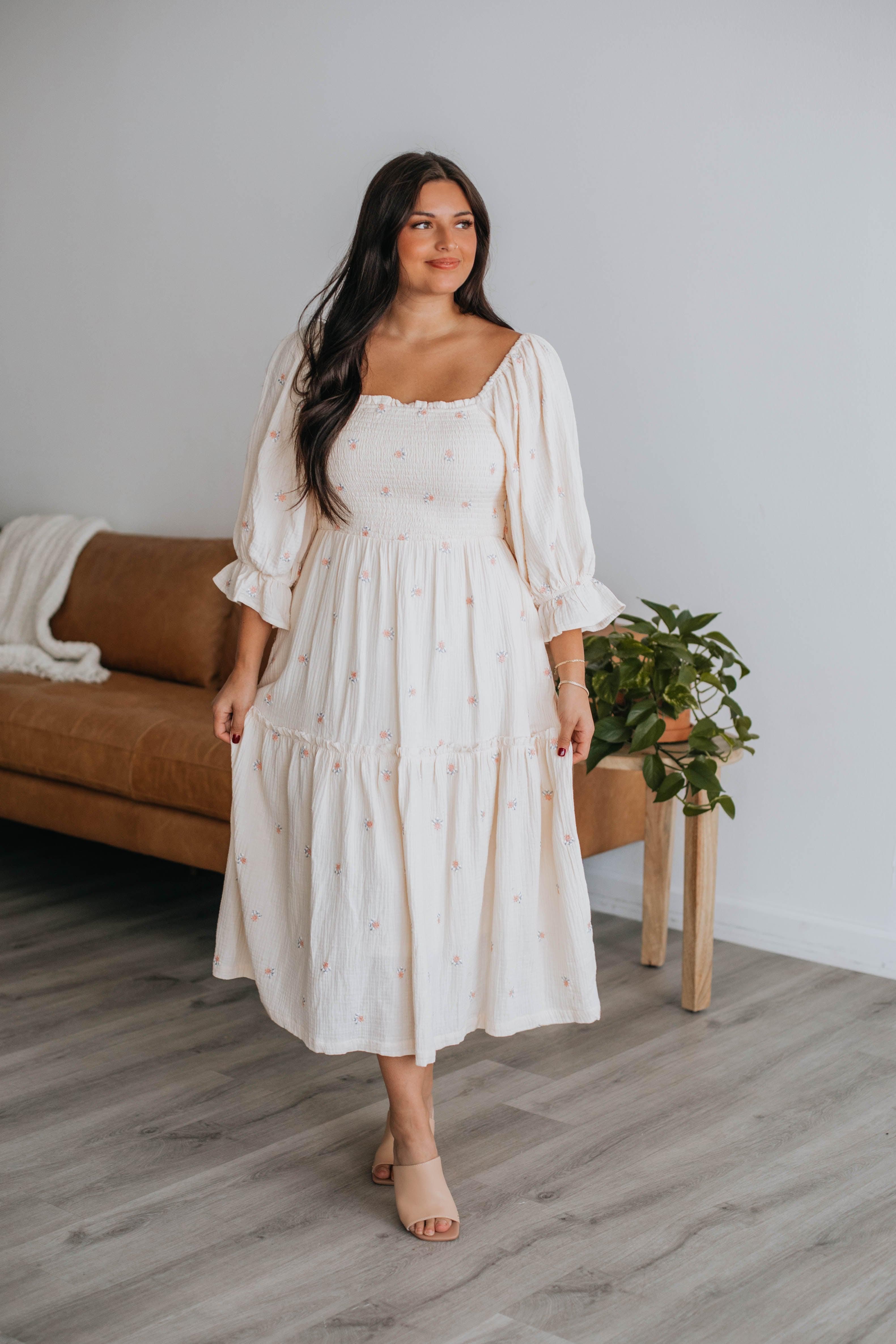 Darcy Midi Dress - Cream sold by Wild Oak Boutique product image thumbnail 7