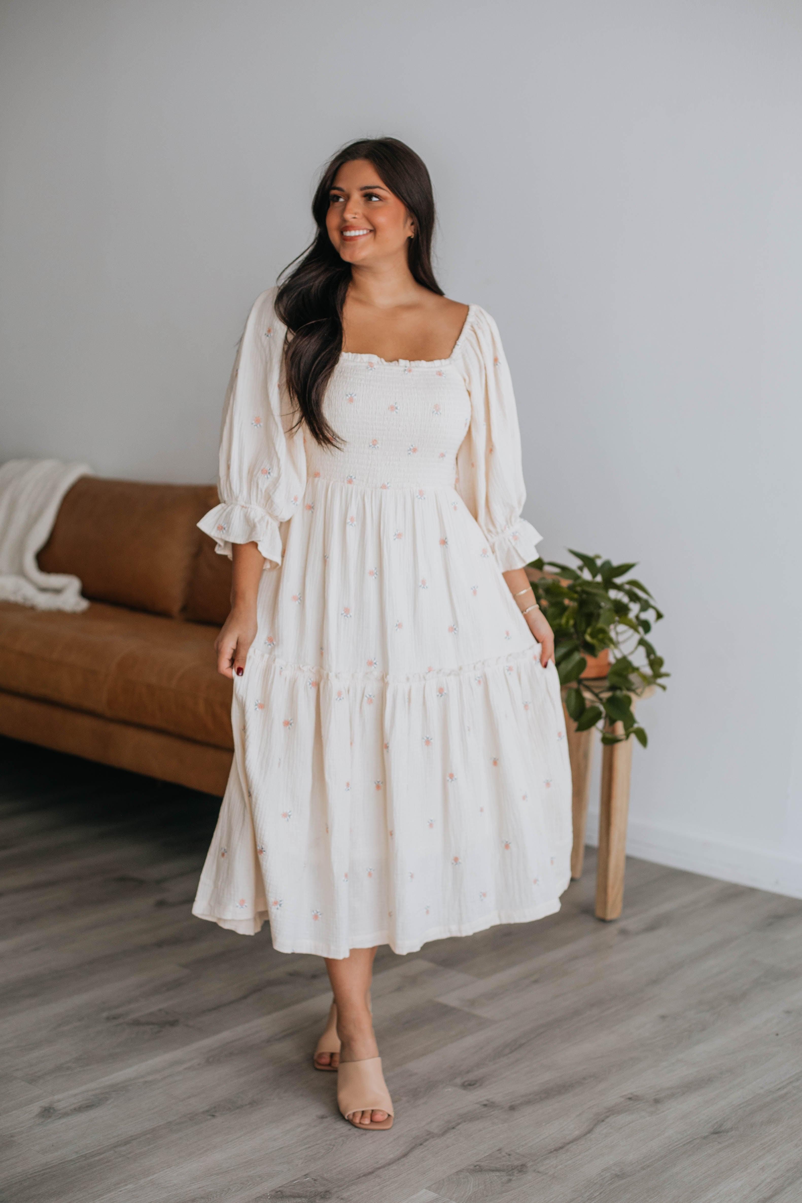 Darcy Midi Dress - Cream sold by Wild Oak Boutique product image thumbnail 5