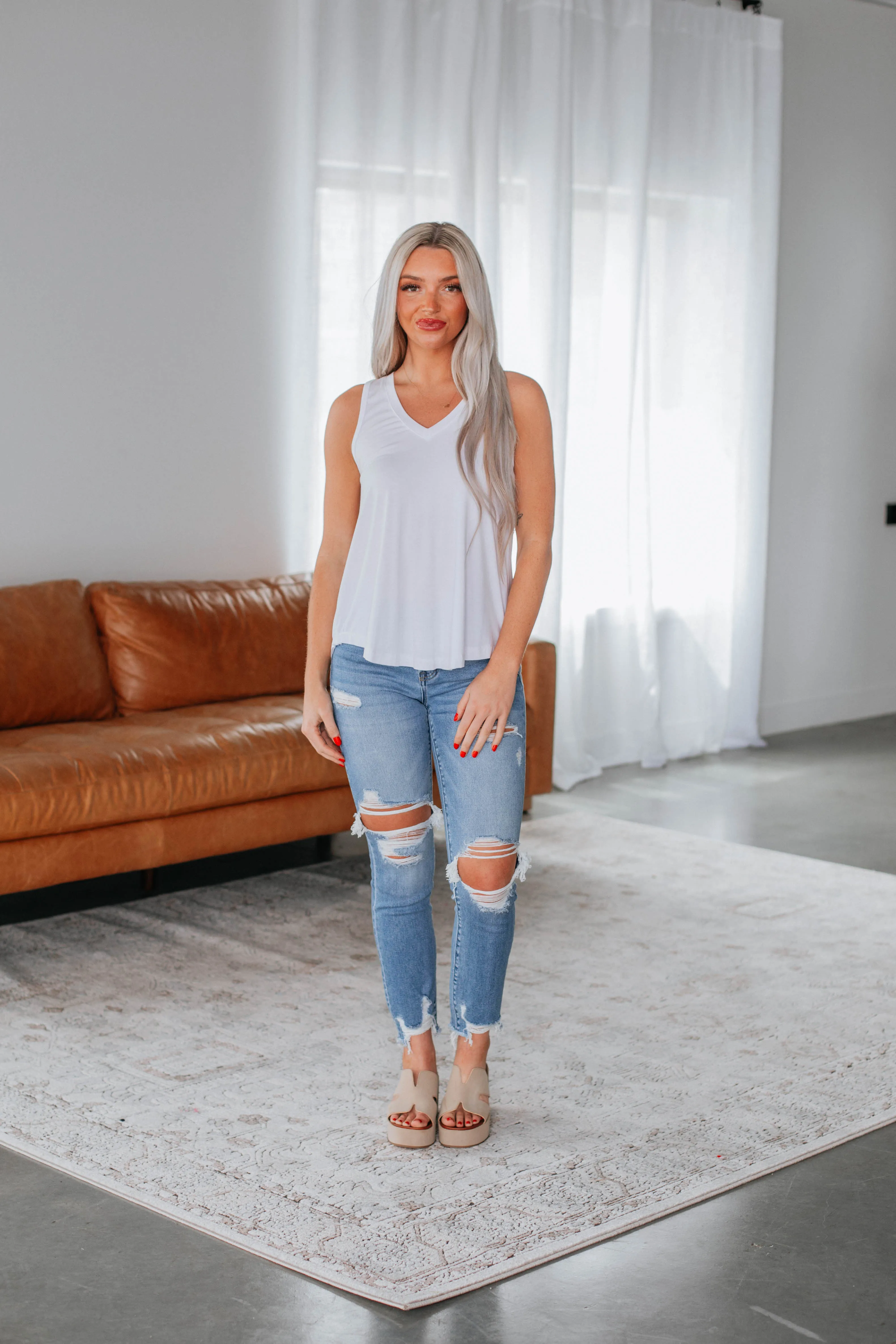 Teyana Tank - Ivory sold by Wild Oak Boutique product image thumbnail 3