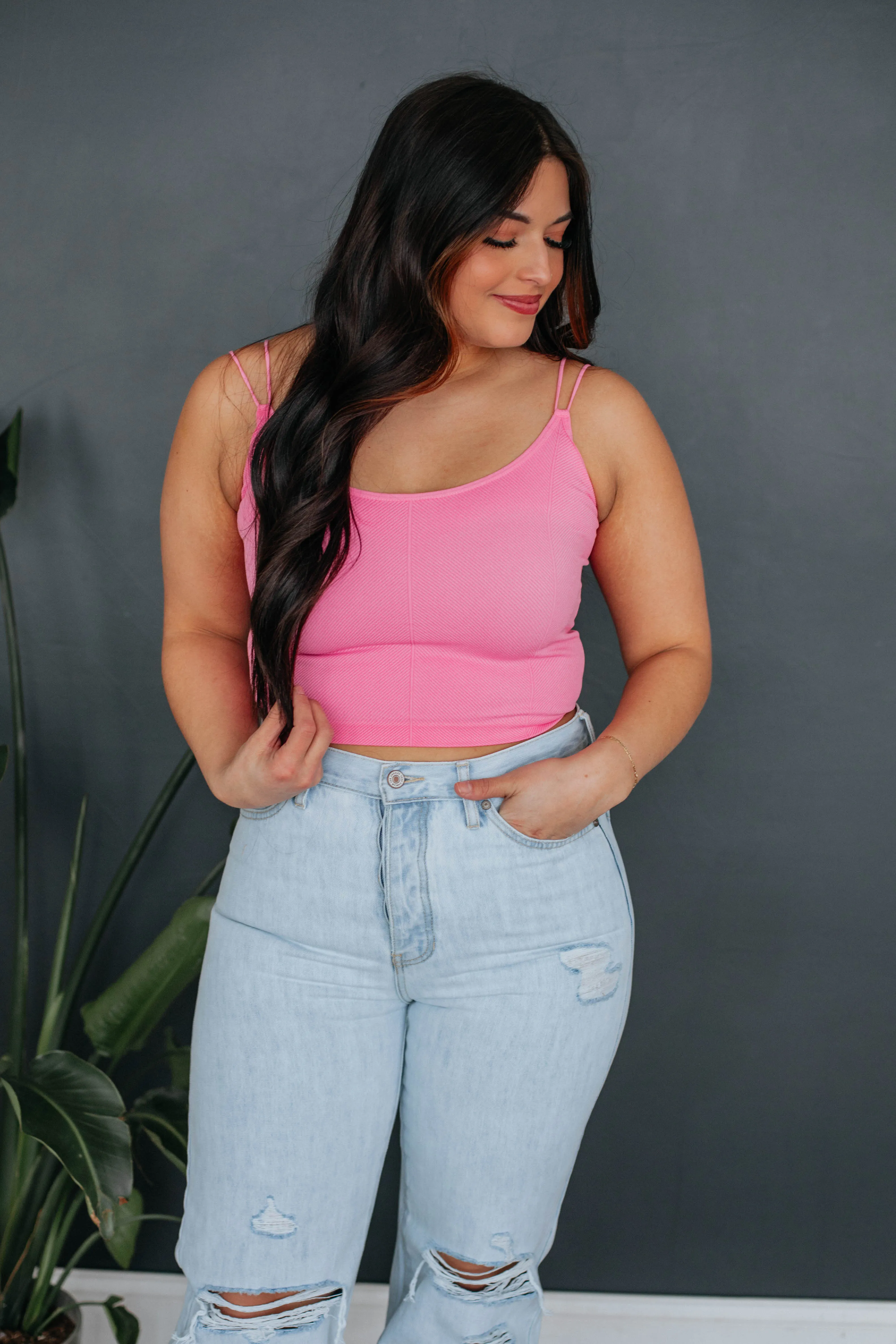 Lexis Ribbed Tank - Flamingo sold by Wild Oak Boutique product image thumbnail 4