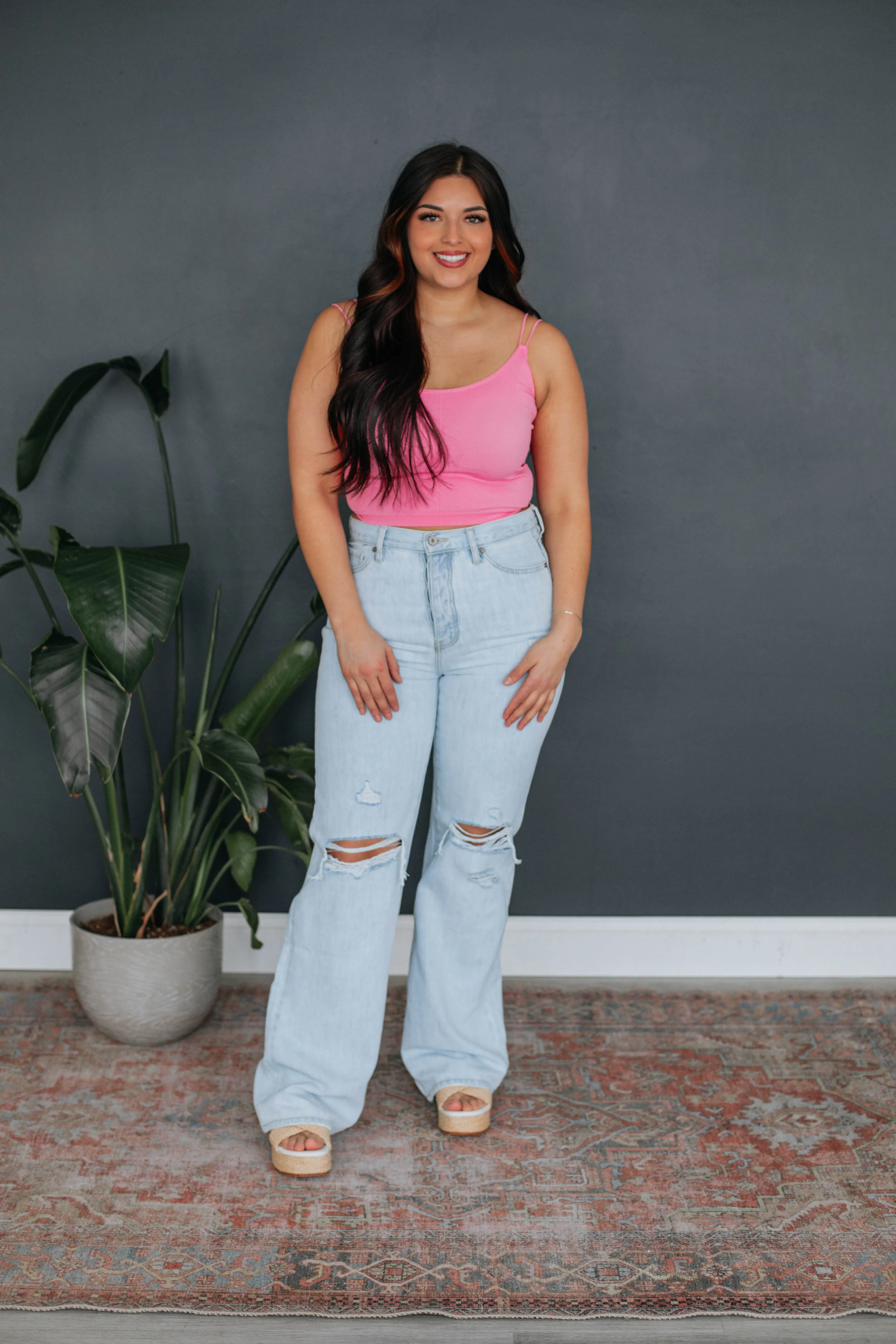 Lexis Ribbed Tank - Flamingo sold by Wild Oak Boutique product image thumbnail 5