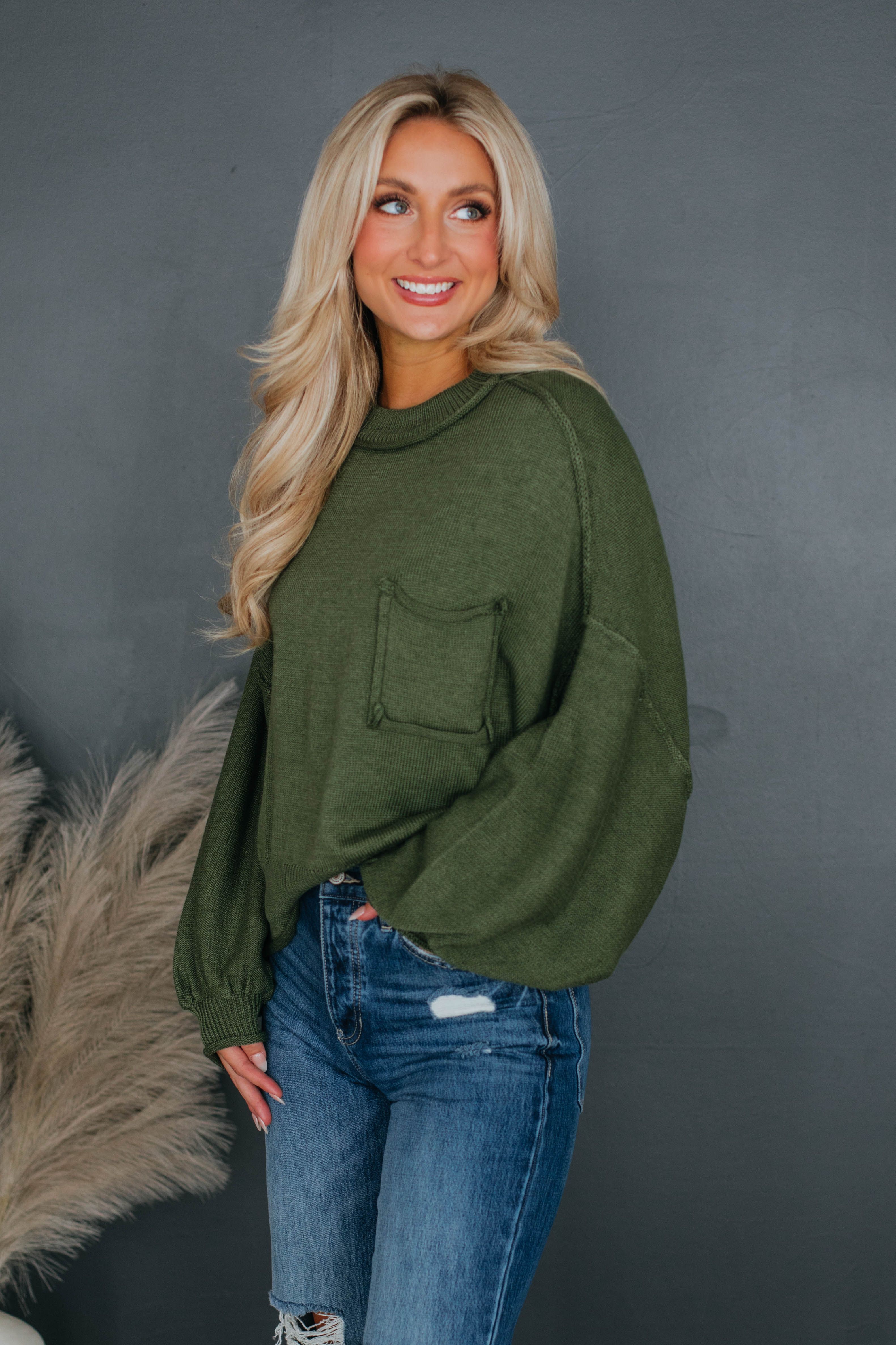Lyndon Sweater - Olive sold by Wild Oak Boutique product image thumbnail 3