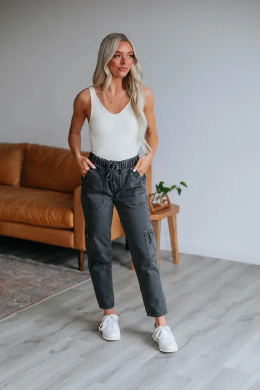 Odee Cargo Pants - Vintage Black made by Wild Oak Boutique