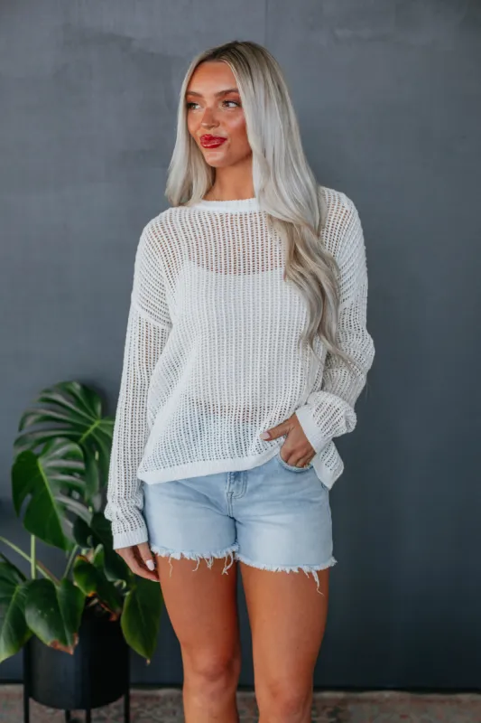 Meagan Knit Sweater - Ivory sold by Wild Oak Boutique