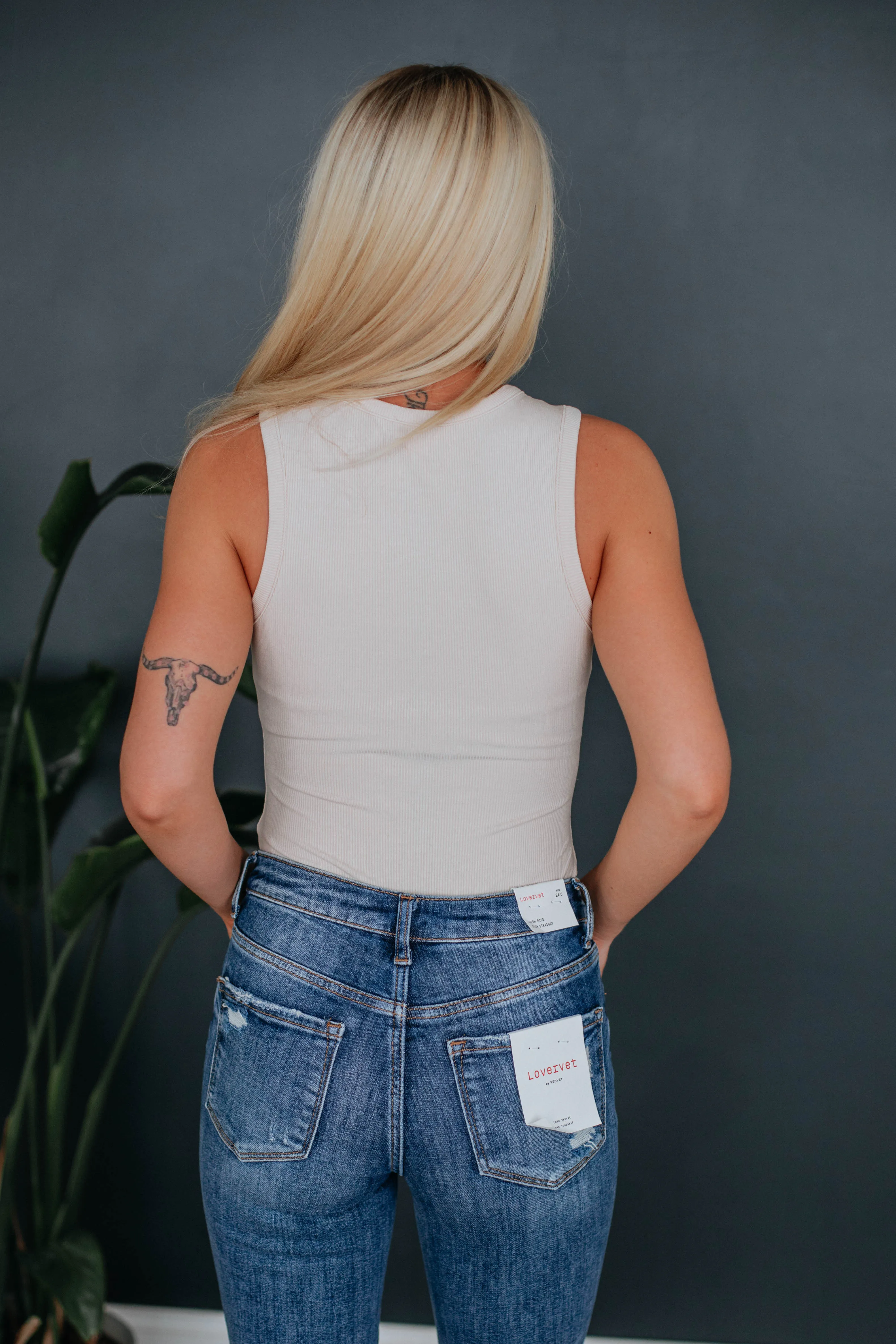 April Ribbed Bodysuit - Natural sold by Wild Oak Boutique product image thumbnail 5