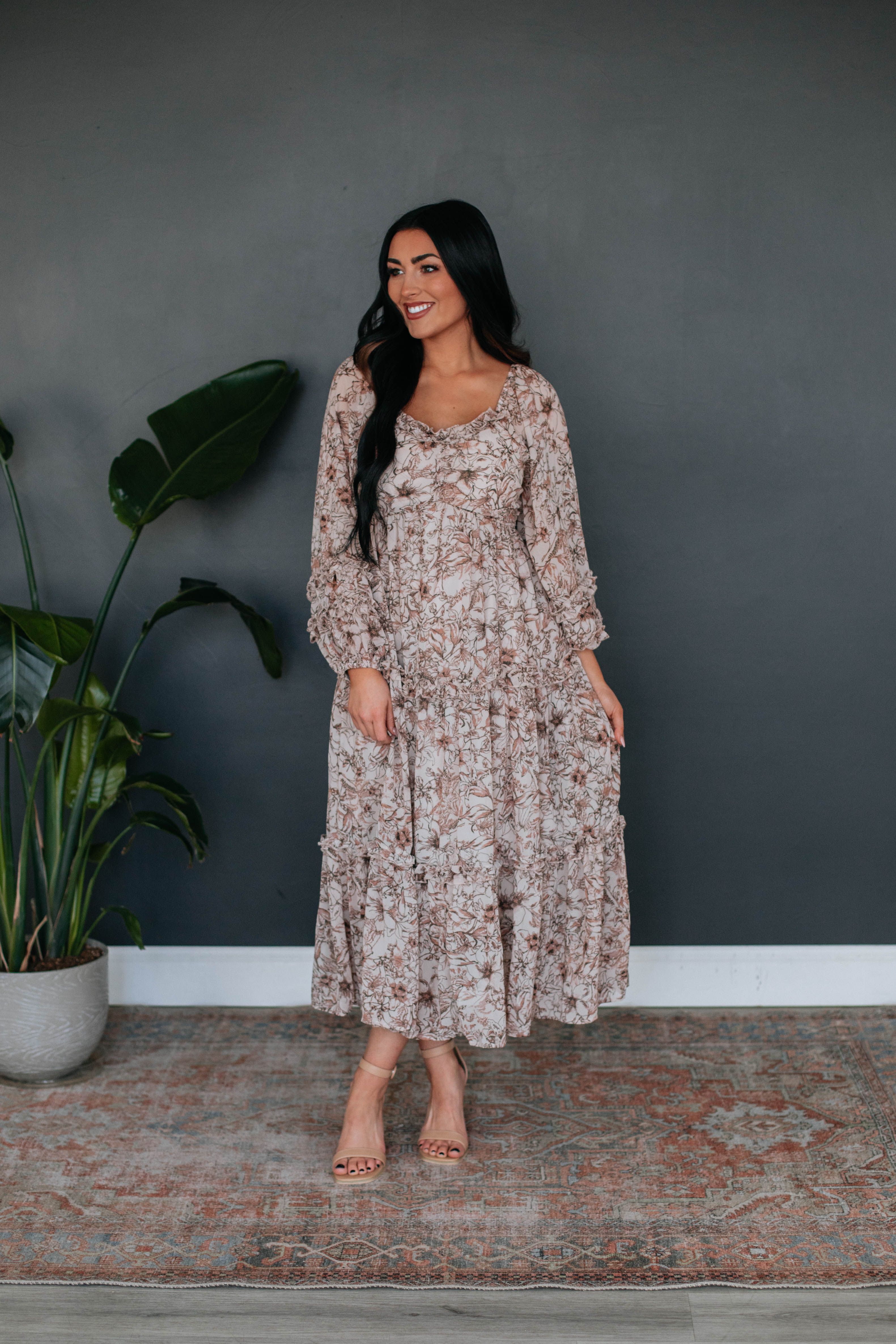 Lynn Floral Midi Dress sold by Wild Oak Boutique product image thumbnail 3