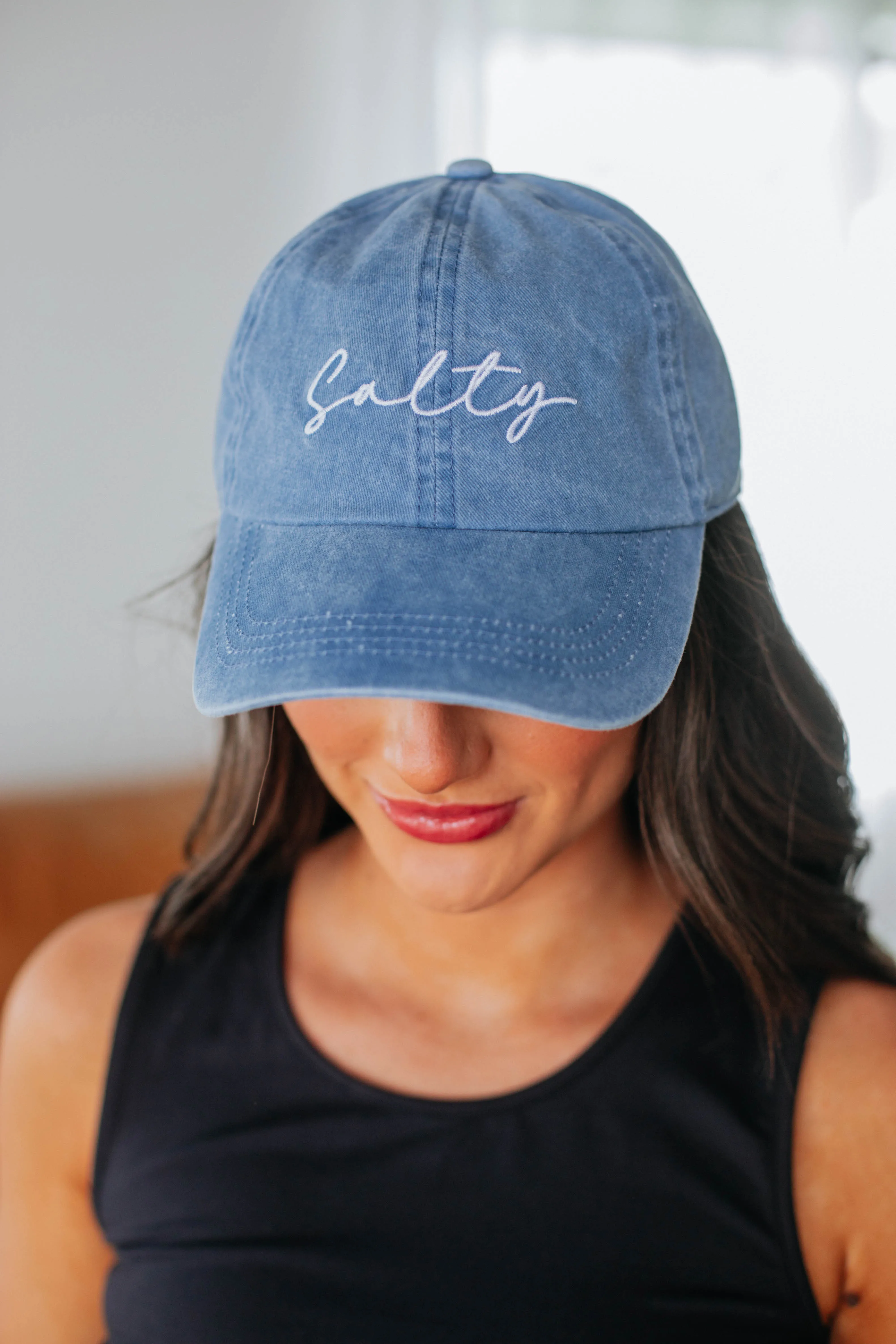 Salty Baseball Cap - Denim Blue sold by Wild Oak Boutique