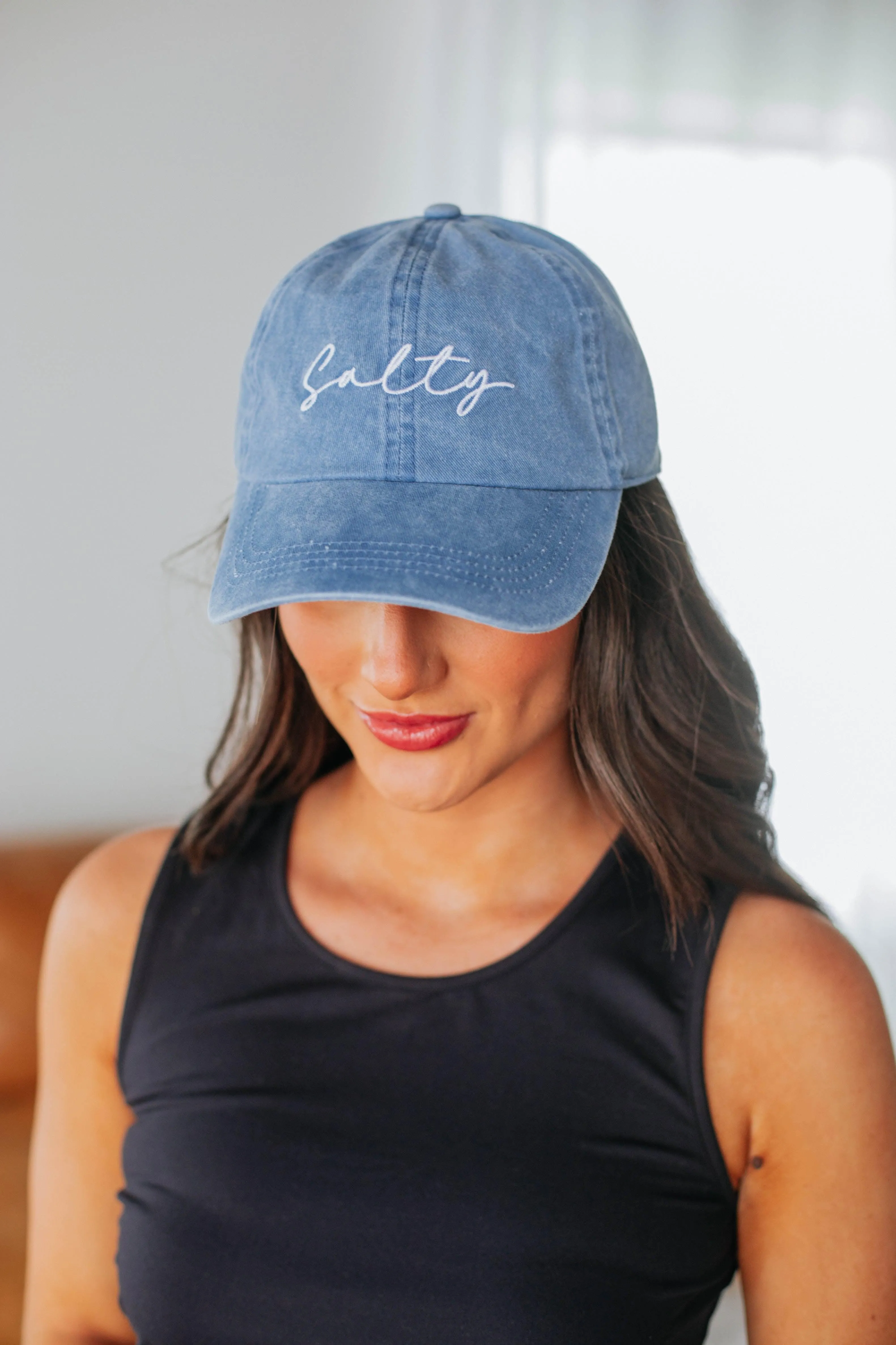 Salty Baseball Cap - Denim Blue sold by Wild Oak Boutique product image thumbnail 2