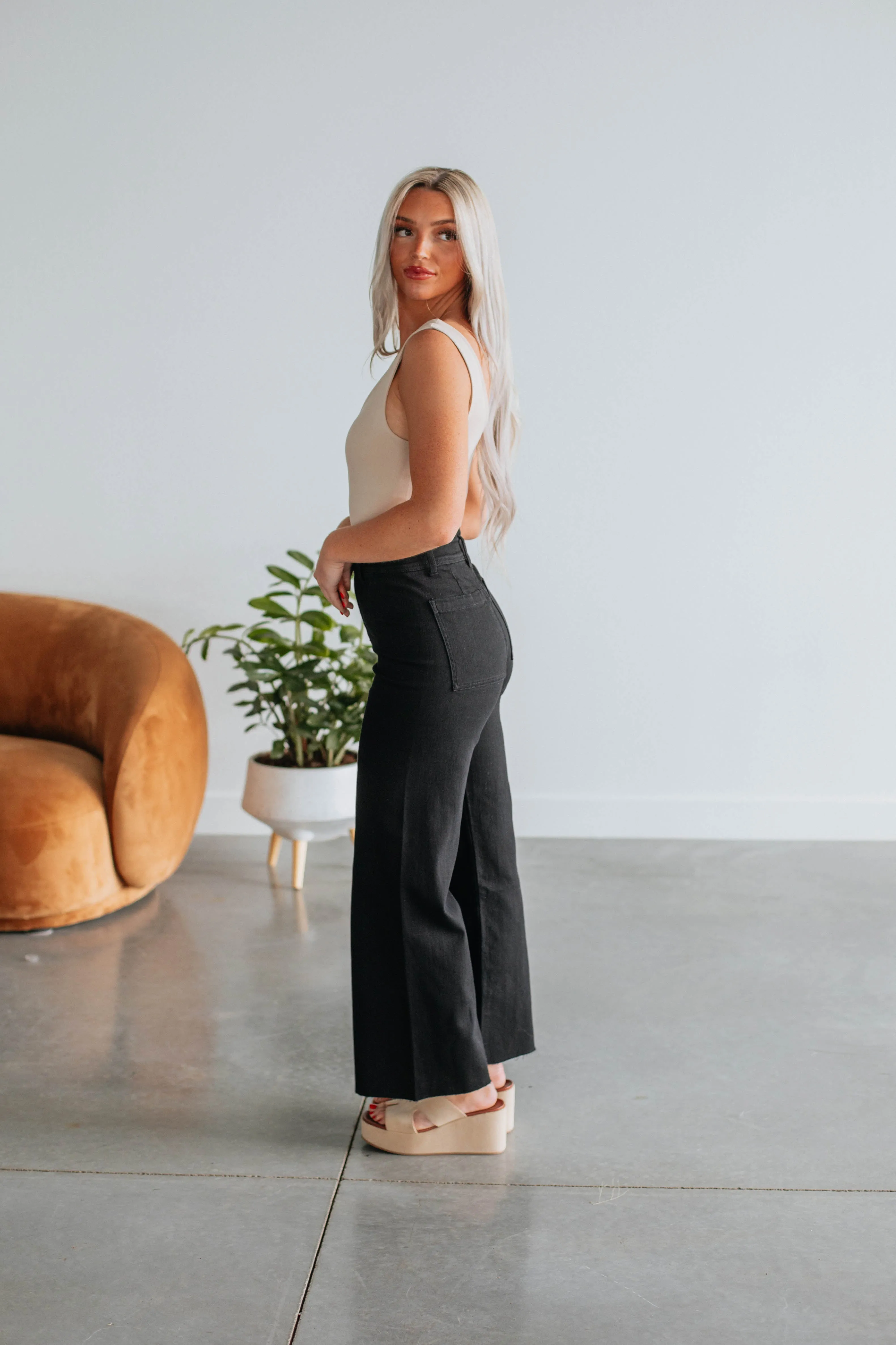 Linsley Wide Leg Pants - Black sold by Wild Oak Boutique product image thumbnail 2