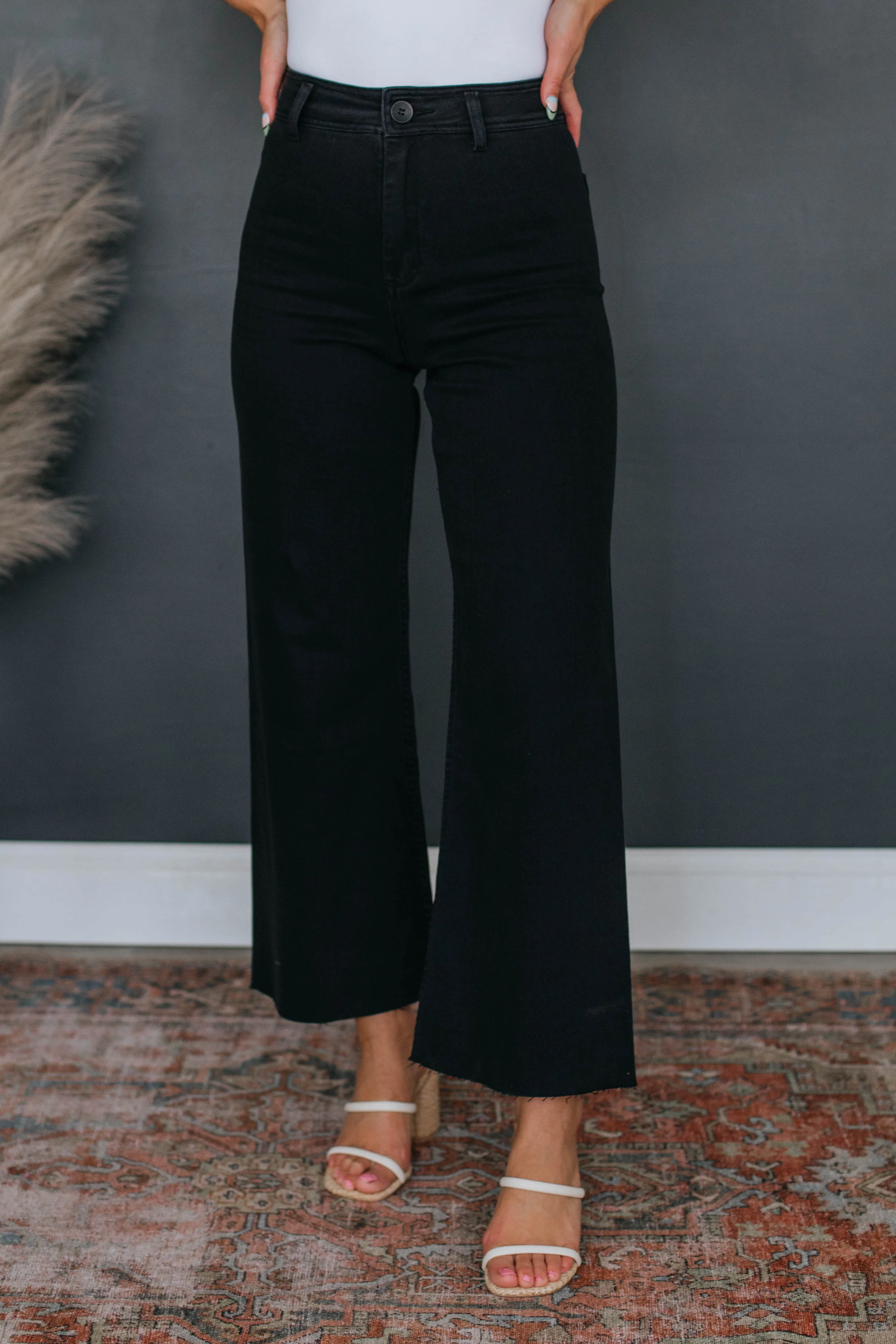 Linsley Wide Leg Pants - Black sold by Wild Oak Boutique product image thumbnail 3