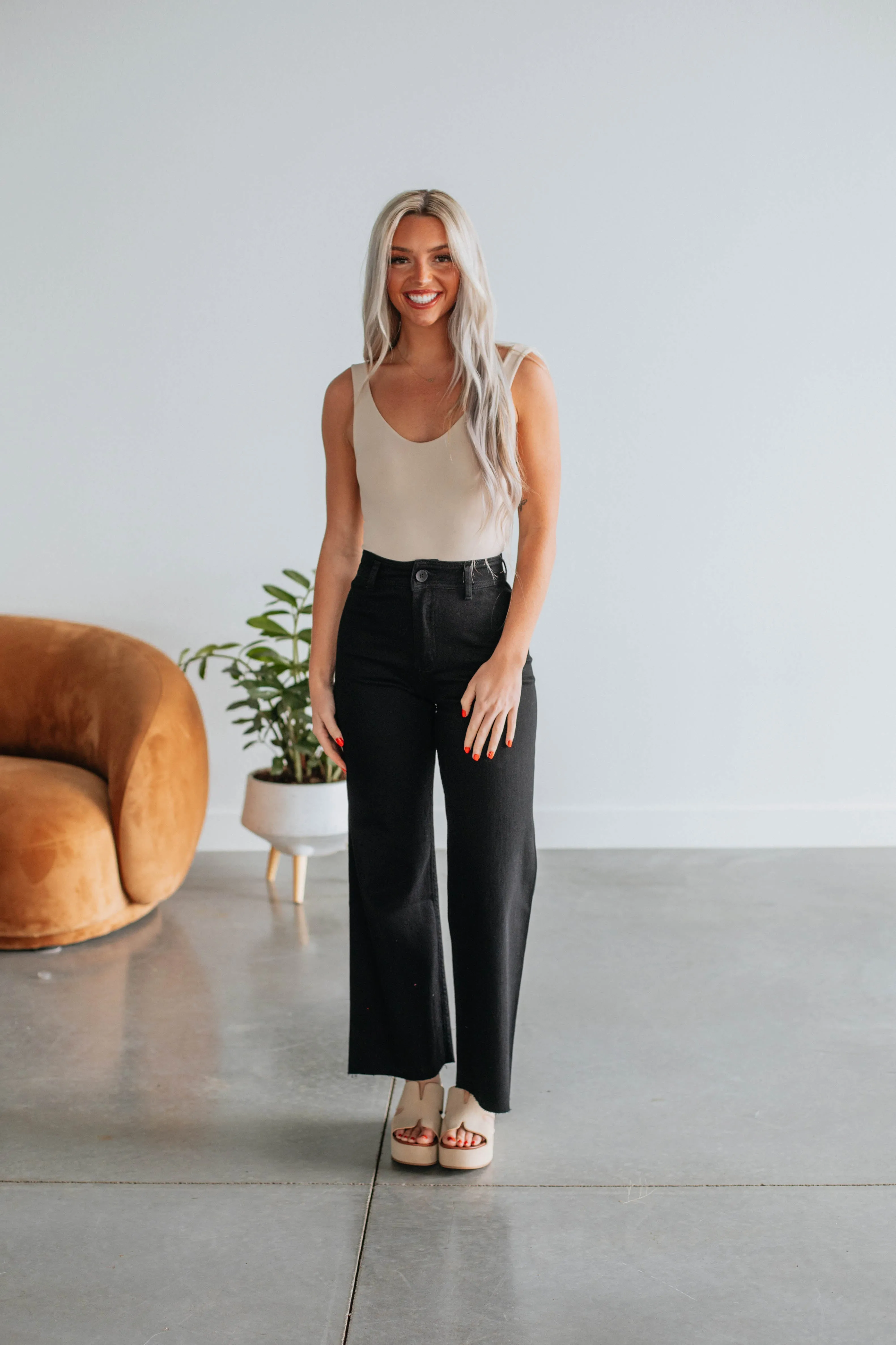 Linsley Wide Leg Pants - Black sold by Wild Oak Boutique