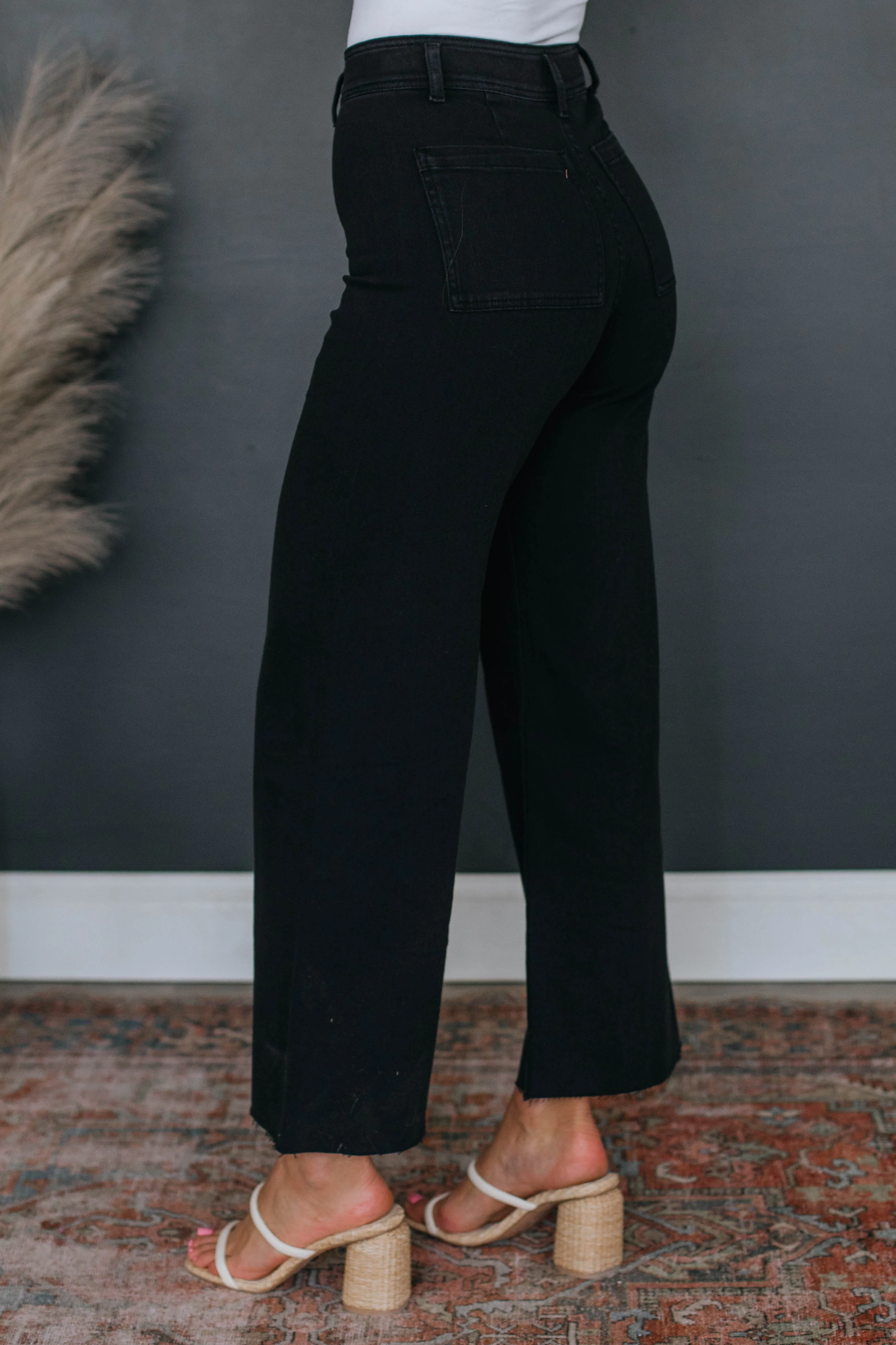 Linsley Wide Leg Pants - Black sold by Wild Oak Boutique product image thumbnail 4