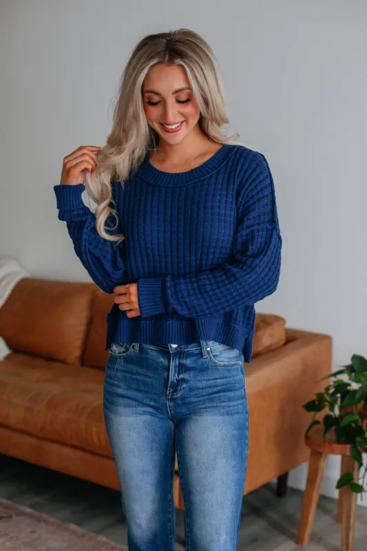 Adelaide Sweater - Navy sold by Wild Oak Boutique