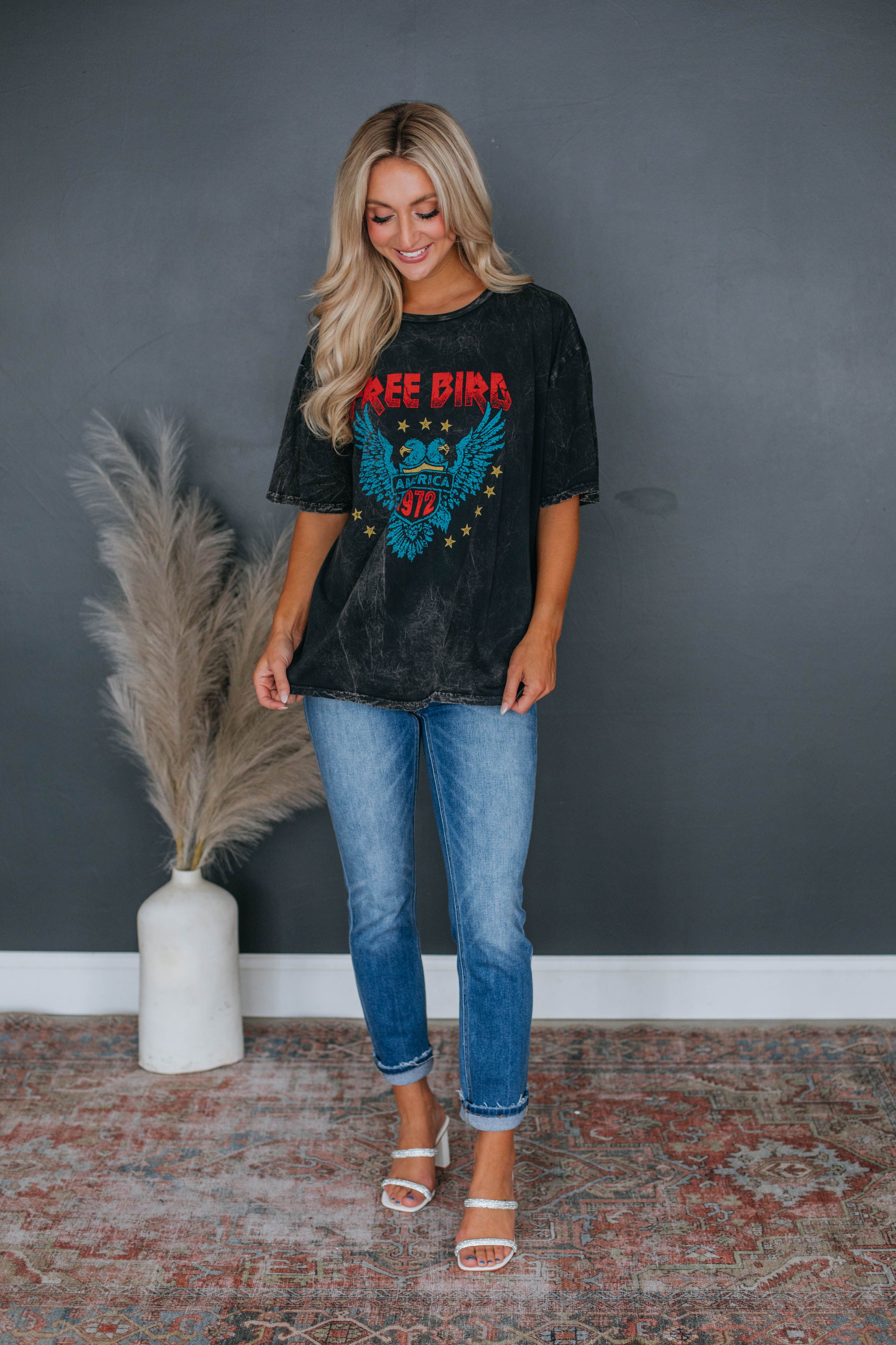 Free Bird Oversized Graphic Tee sold by Wild Oak Boutique product image thumbnail 2