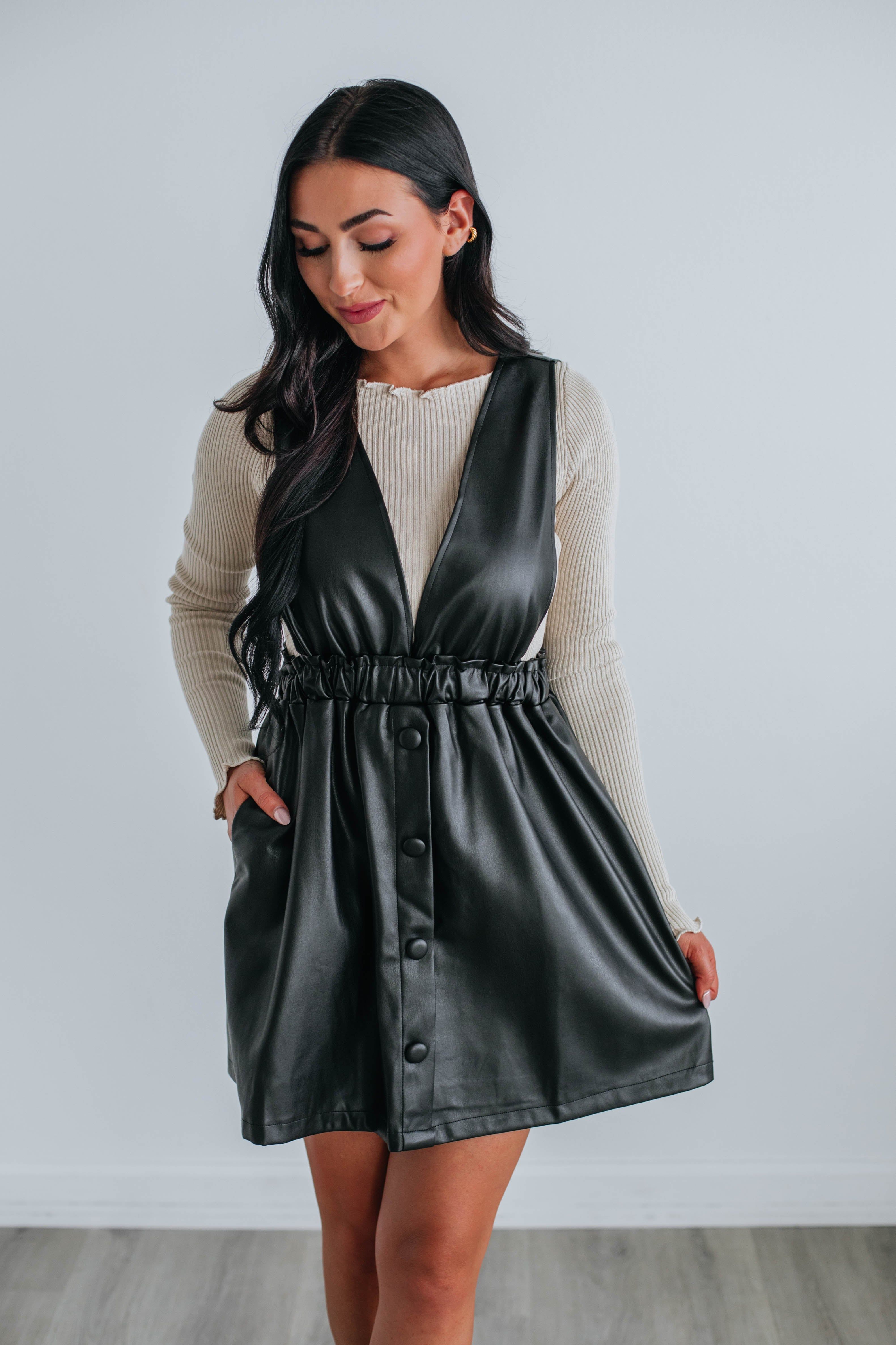 Kienna Leather Mini Dress sold by Wild Oak Boutique product image thumbnail 5