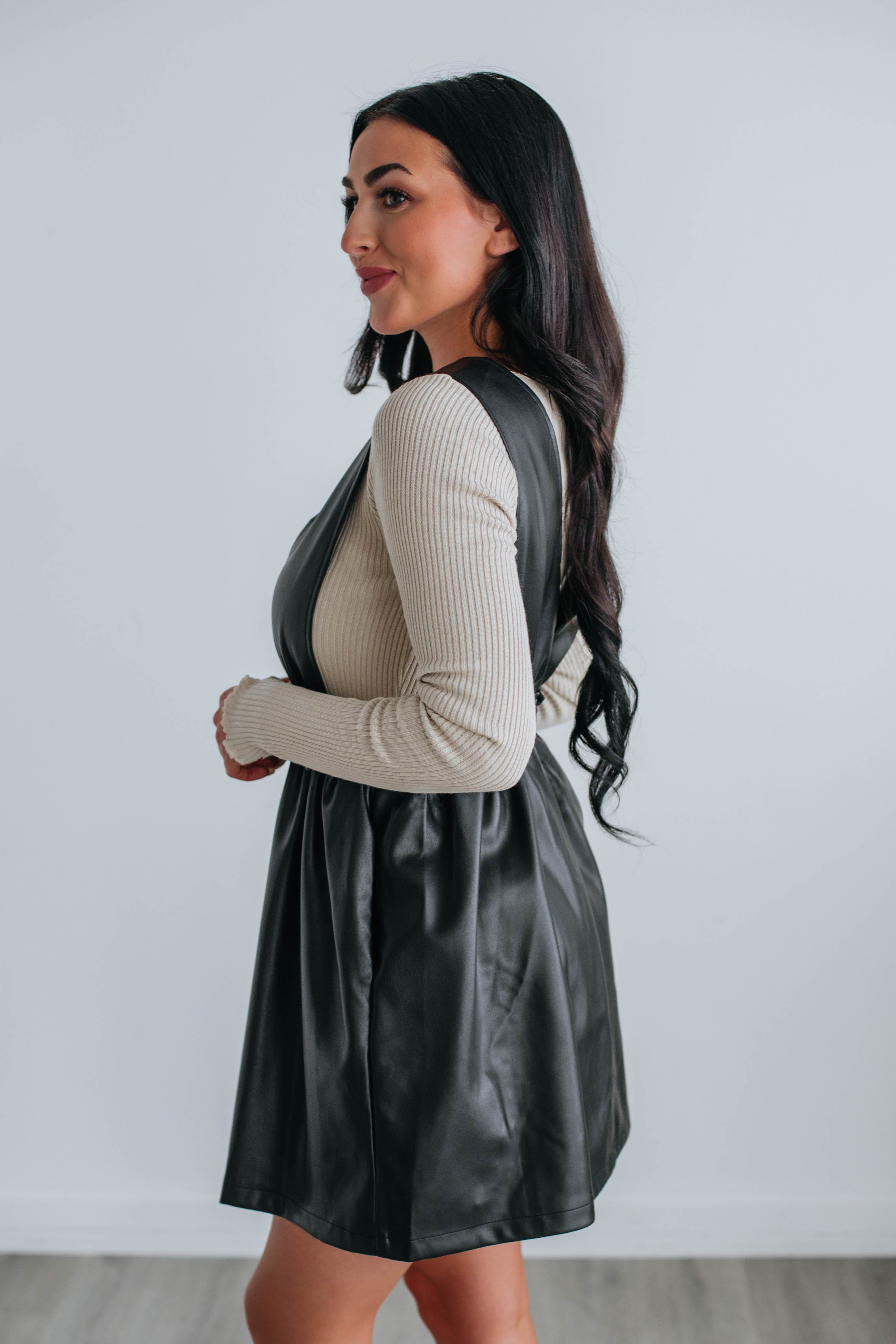 Kienna Leather Mini Dress sold by Wild Oak Boutique product image thumbnail 3