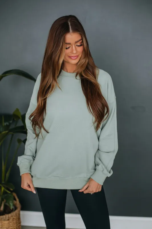 Lylan Sweatshirt - Sage sold by Wild Oak Boutique