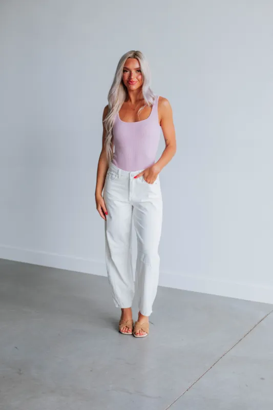 Landen Barrel Pants - Cream sold by Wild Oak Boutique