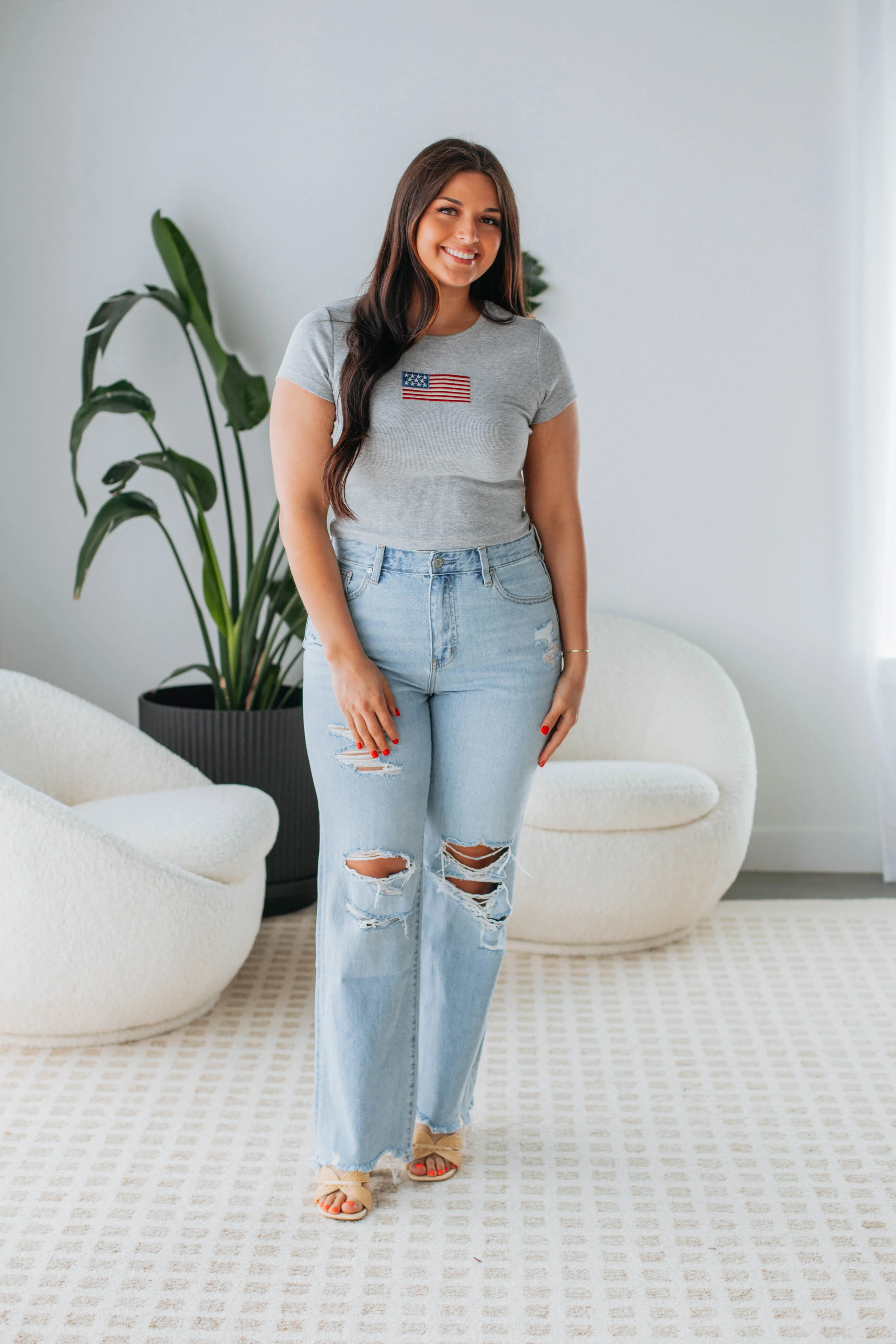 Little Miss Independent Tee - Heather Grey sold by Wild Oak Boutique product image thumbnail 3