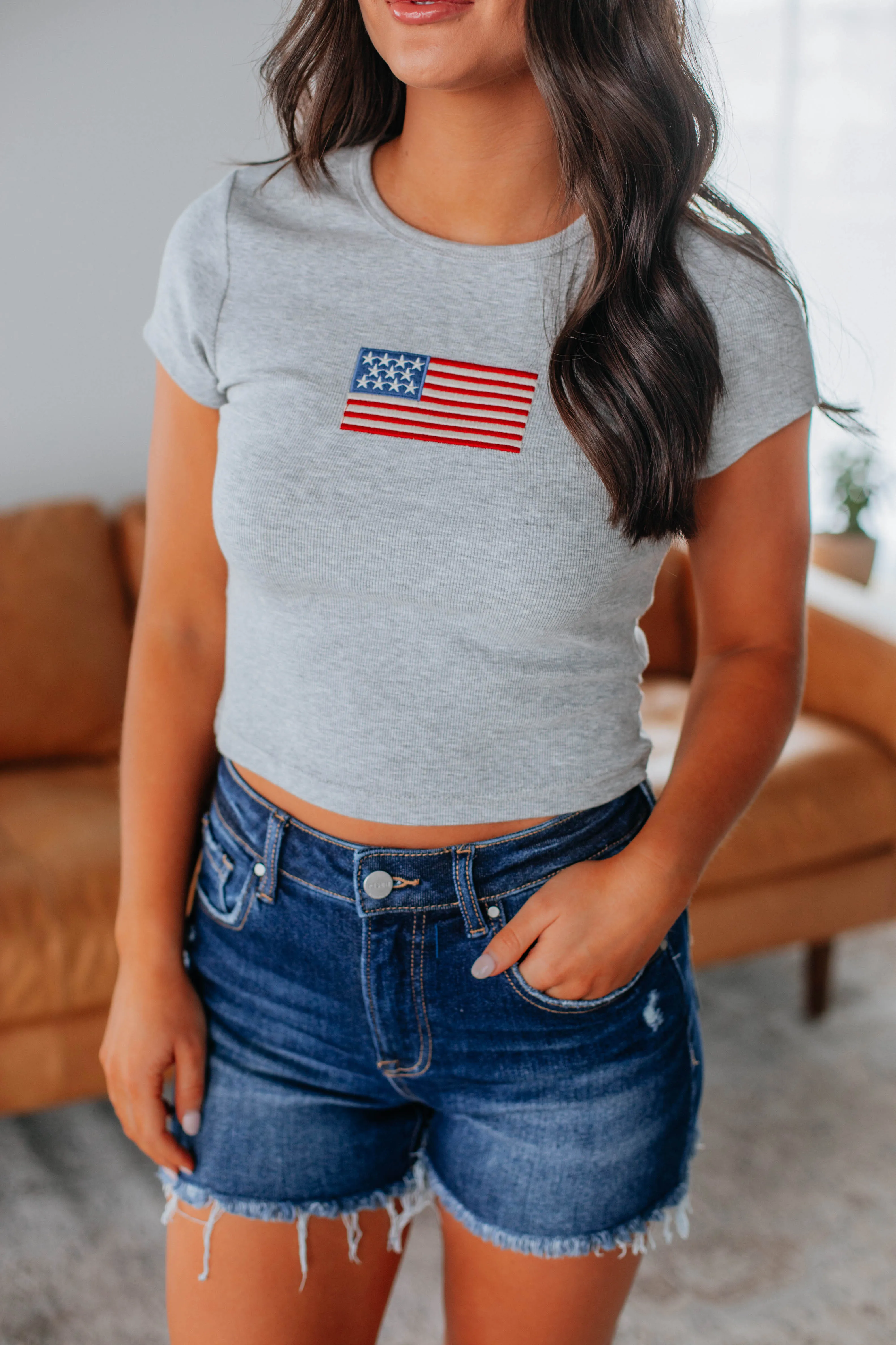 Little Miss Independent Tee - Heather Grey sold by Wild Oak Boutique product image thumbnail 2