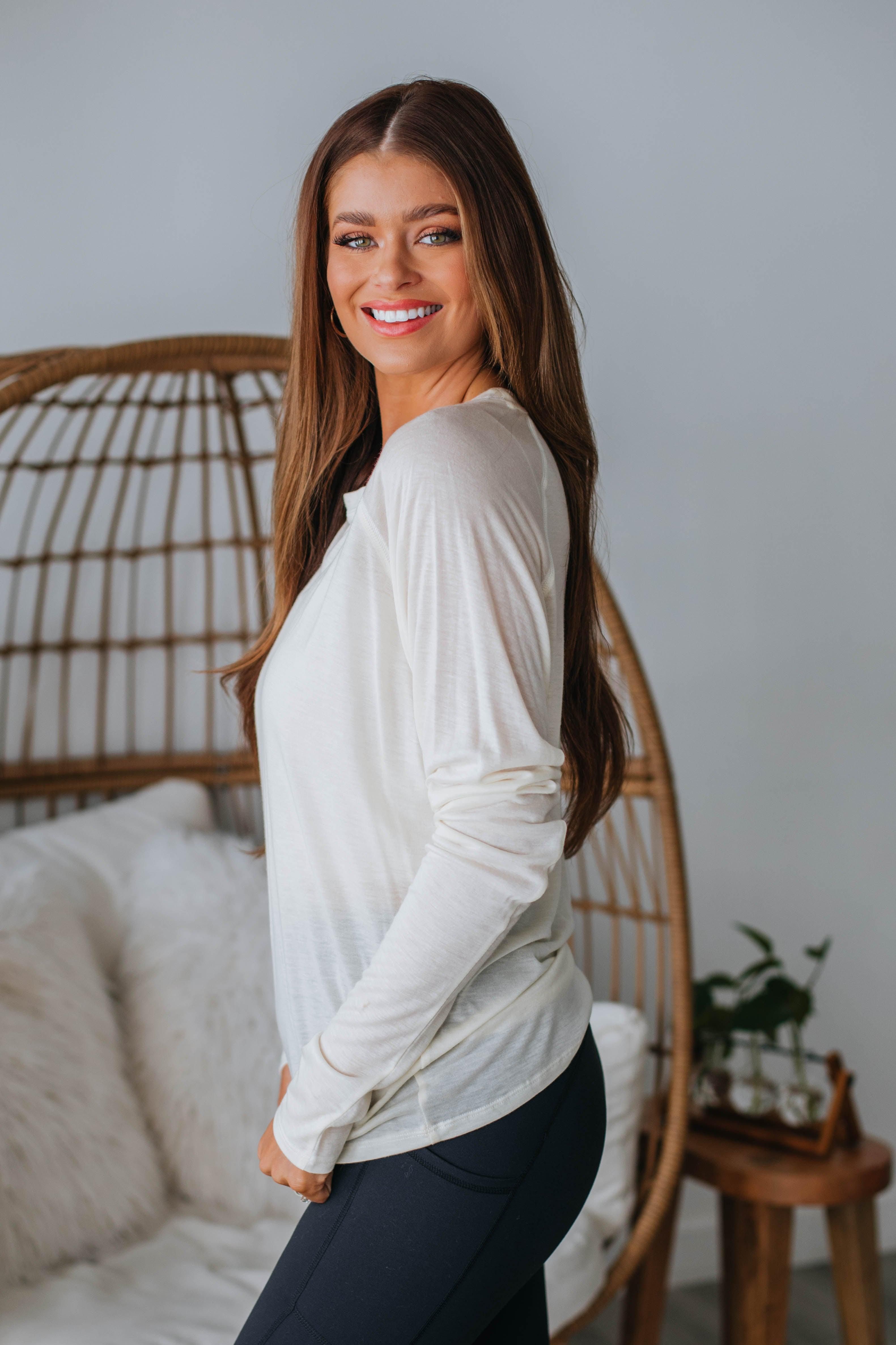 Nilo Long Sleeve Top - Cream sold by Wild Oak Boutique product image thumbnail 3