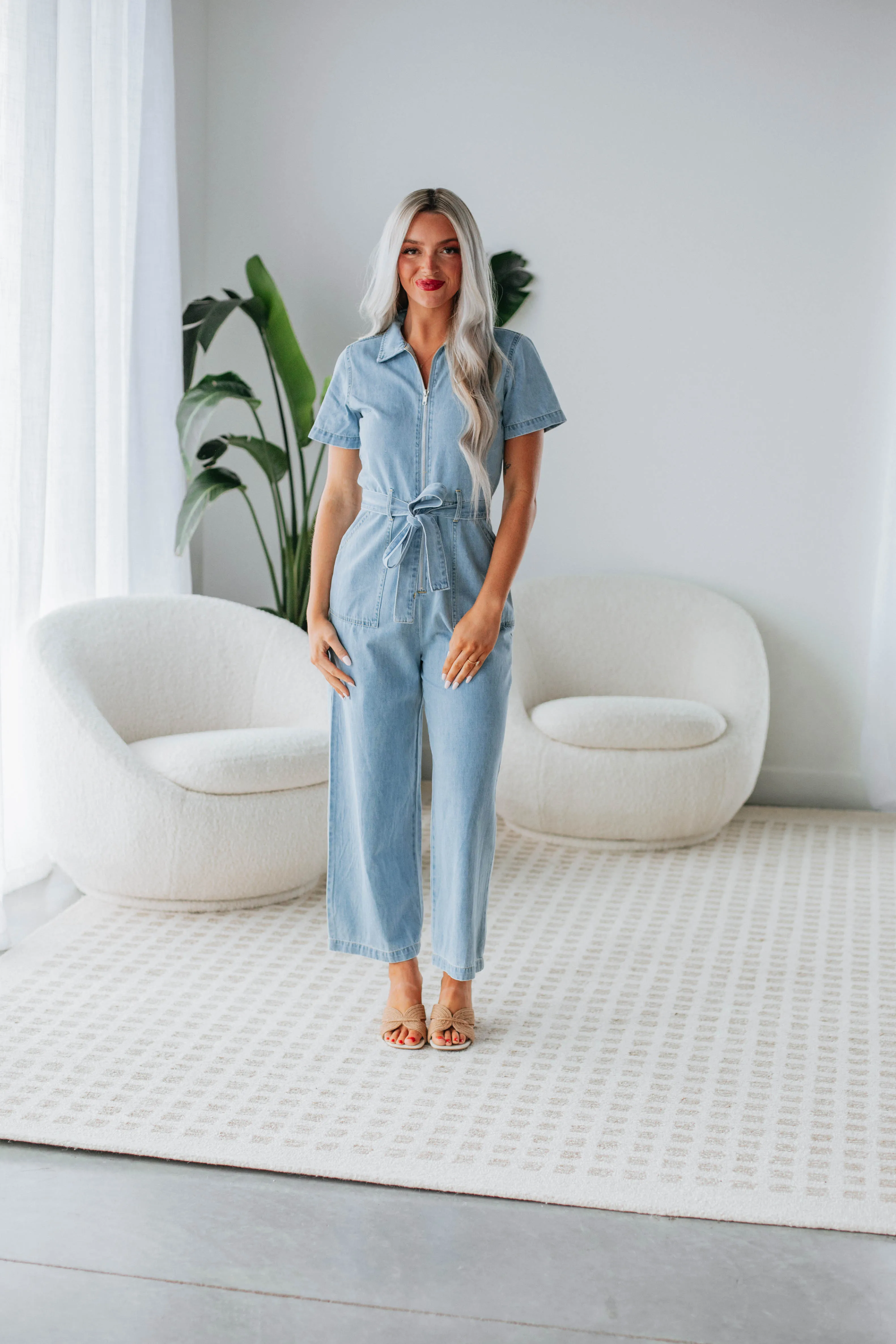 Kaysie Denim Jumpsuit sold by Wild Oak Boutique product image thumbnail 4