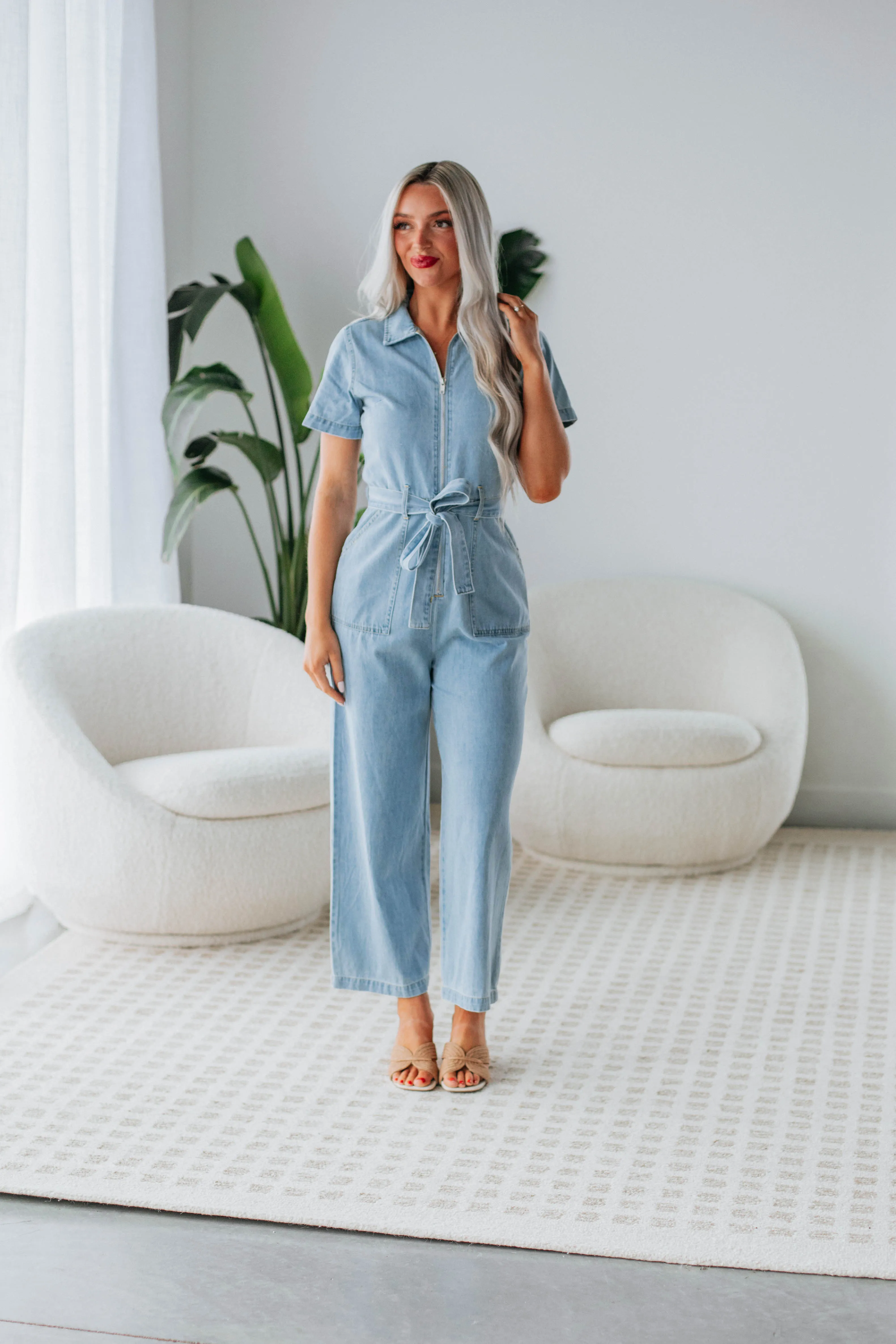 Kaysie Denim Jumpsuit sold by Wild Oak Boutique product image thumbnail 3