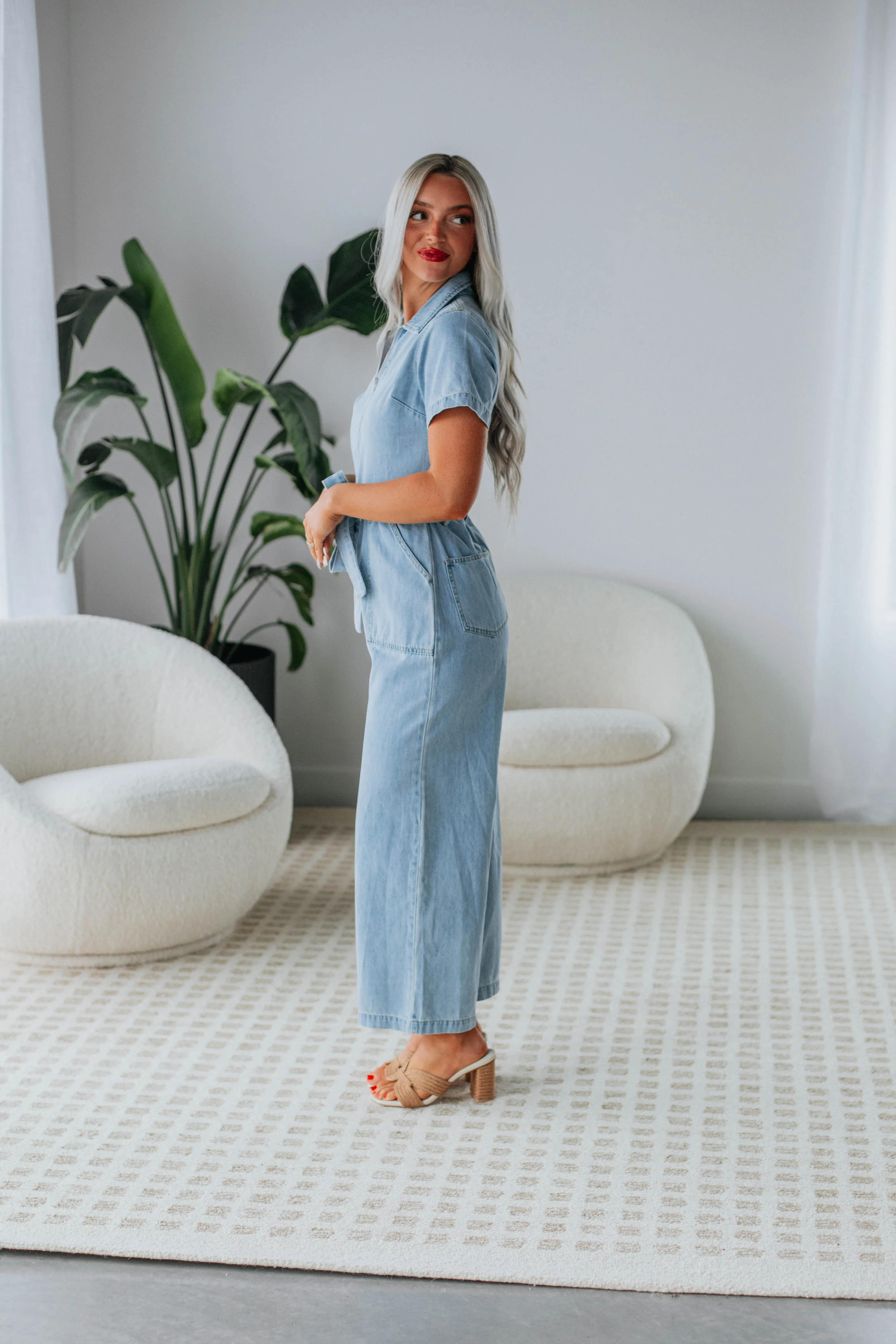 Kaysie Denim Jumpsuit sold by Wild Oak Boutique product image thumbnail 2