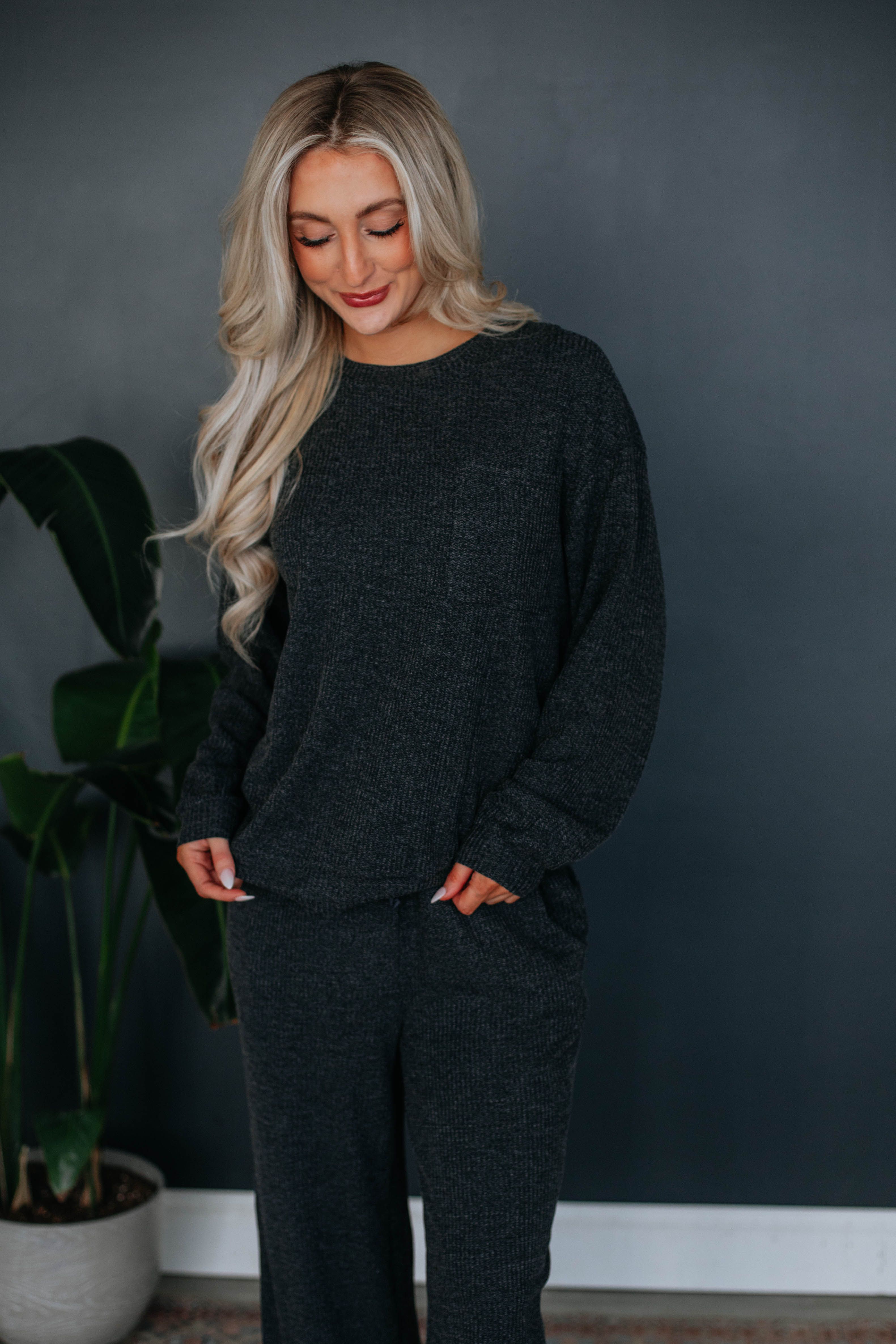 Jenner Two-Piece Set - Charcoal sold by Wild Oak Boutique product image thumbnail 3