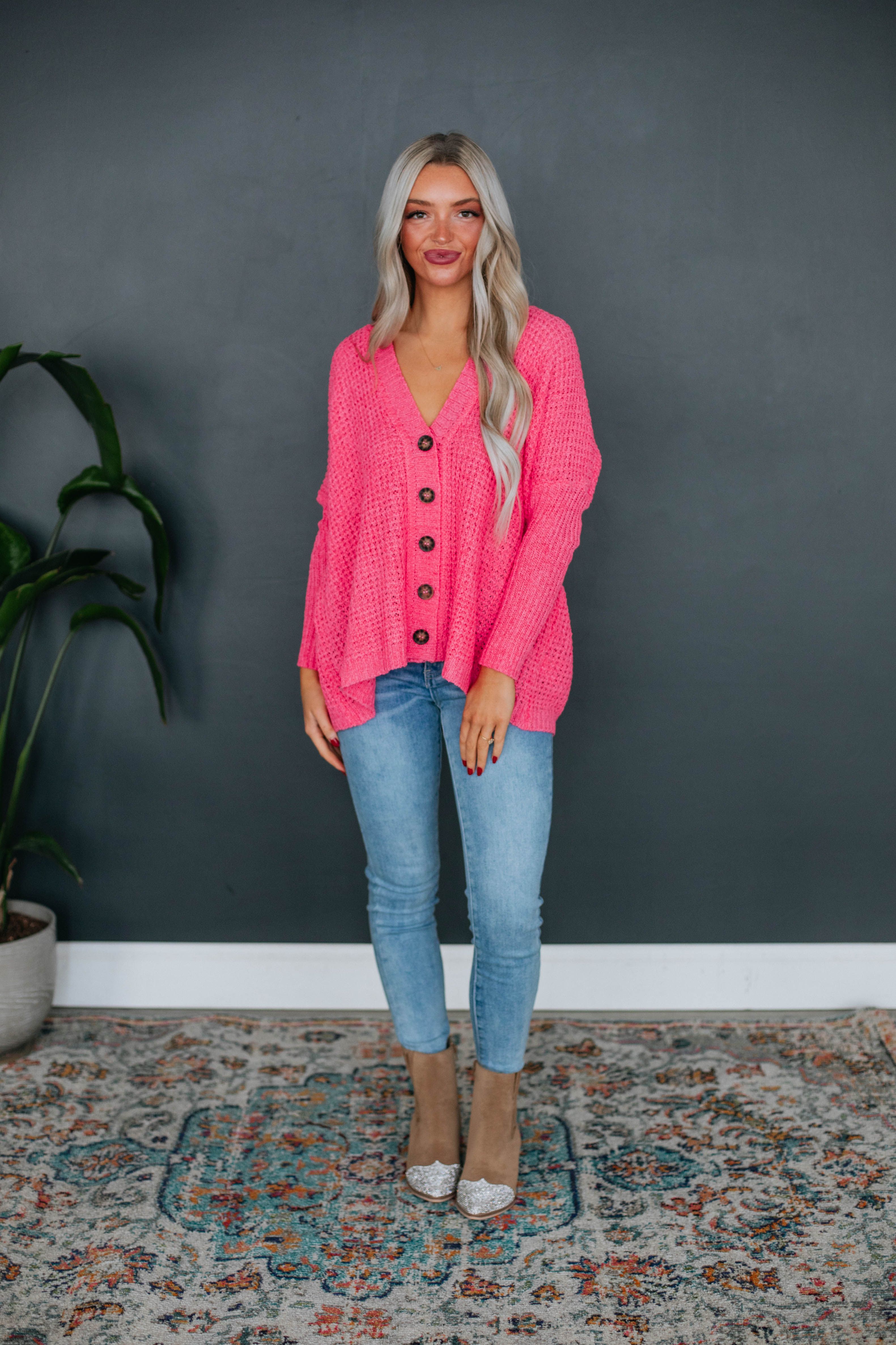 Tayten Cardigan - Bubblegum sold by Wild Oak Boutique product image thumbnail 2