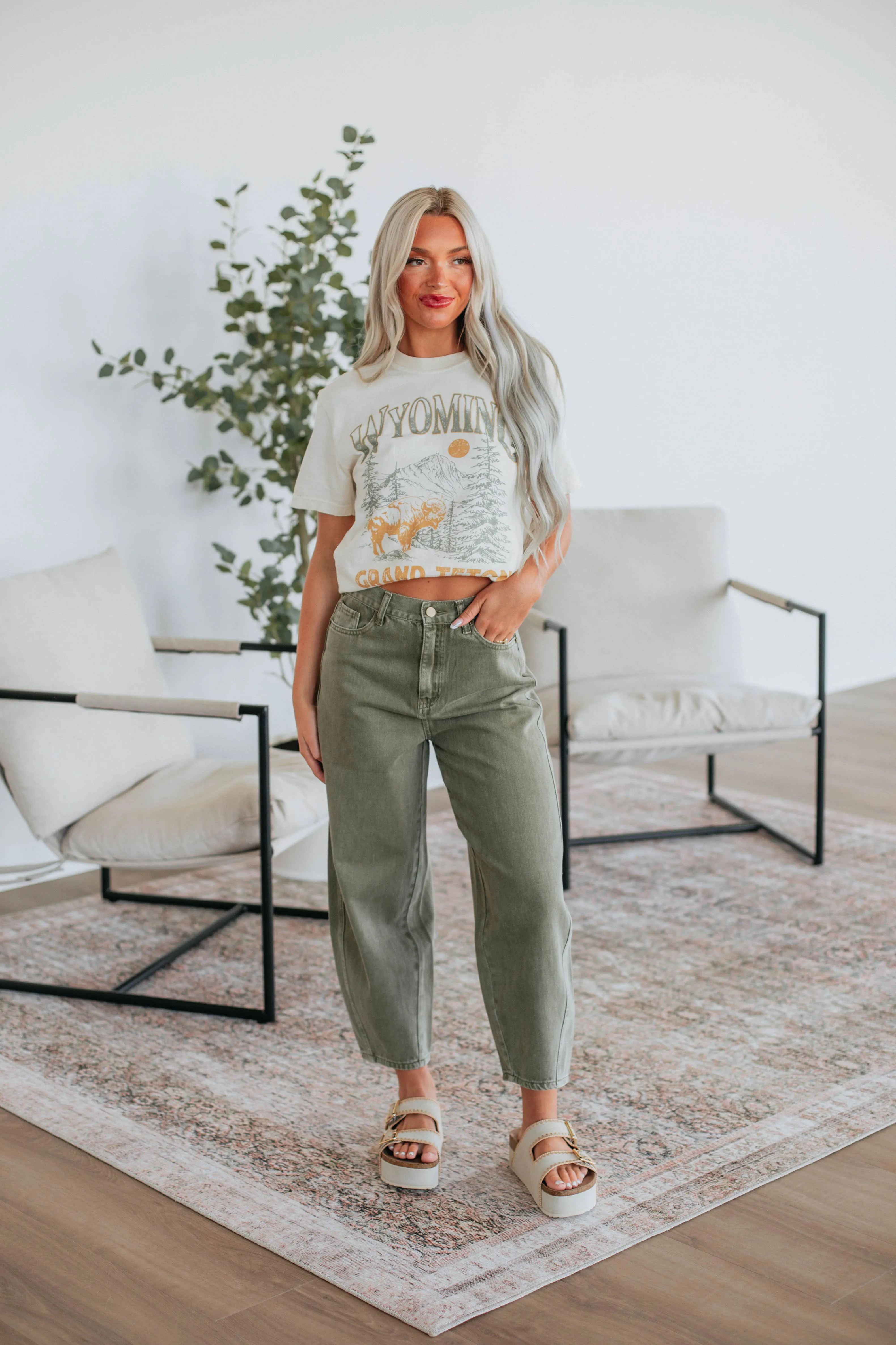 Wyoming Graphic Tee - Ivory sold by Wild Oak Boutique product image thumbnail 5