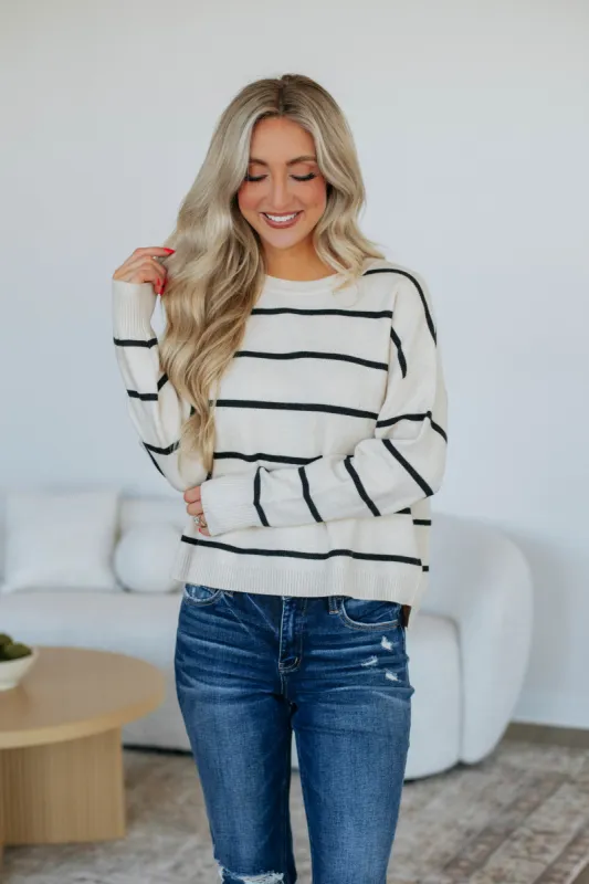 Adrienne Striped Sweater sold by Wild Oak Boutique