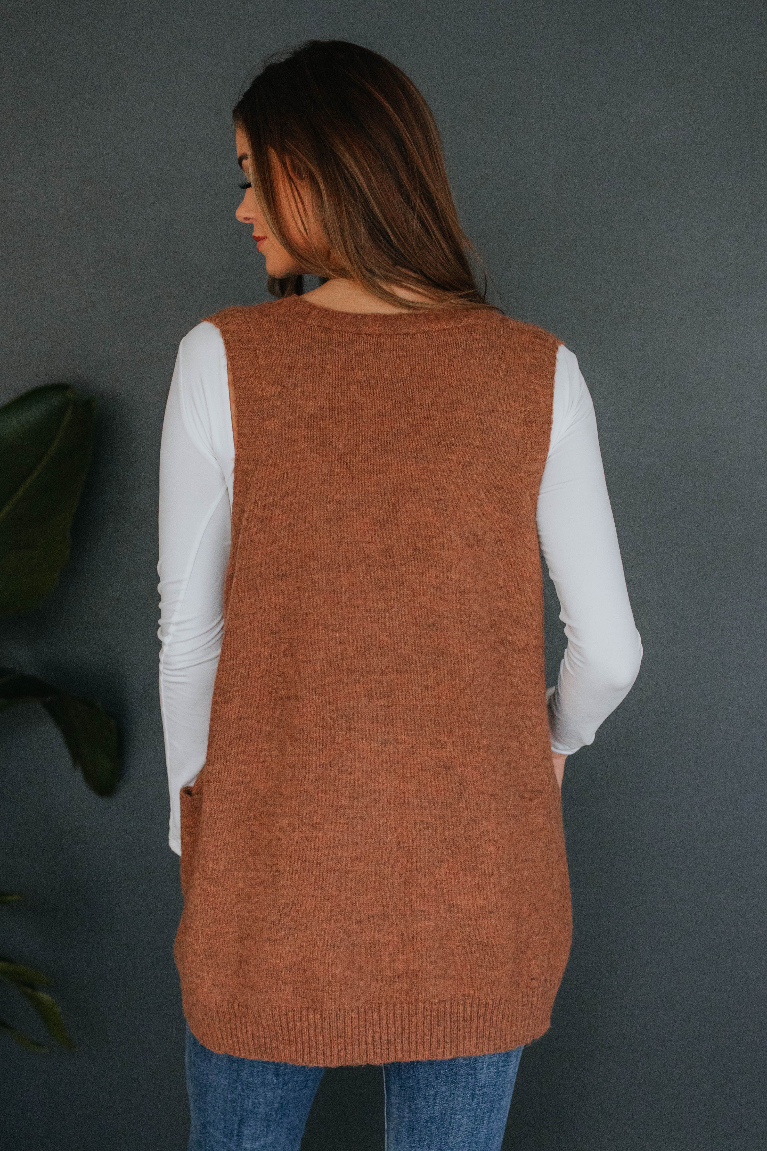 Landon Sweater Vest - Pecan sold by Wild Oak Boutique product image thumbnail 5