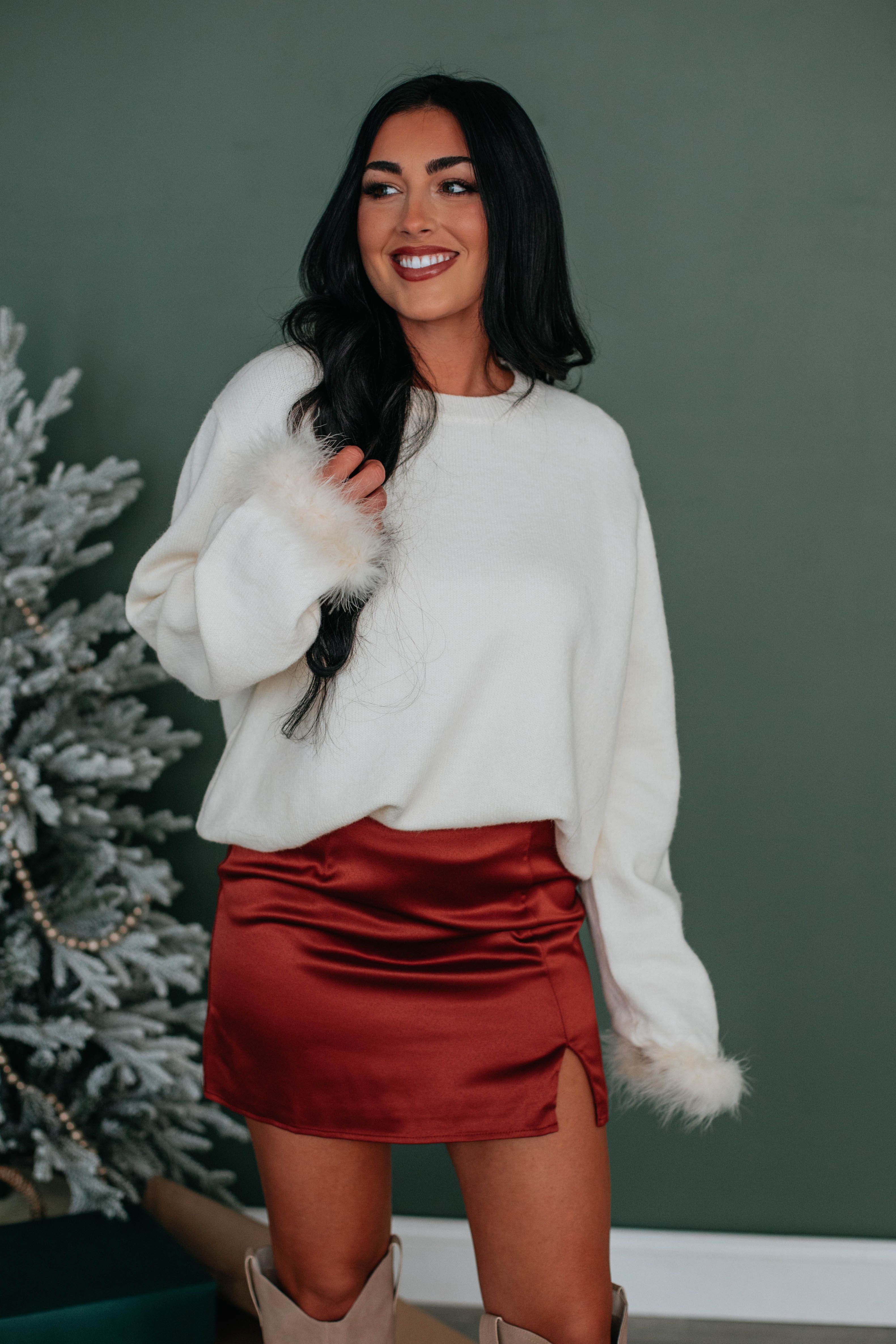 Terra Satin Mini Skirt sold by Wild Oak Boutique