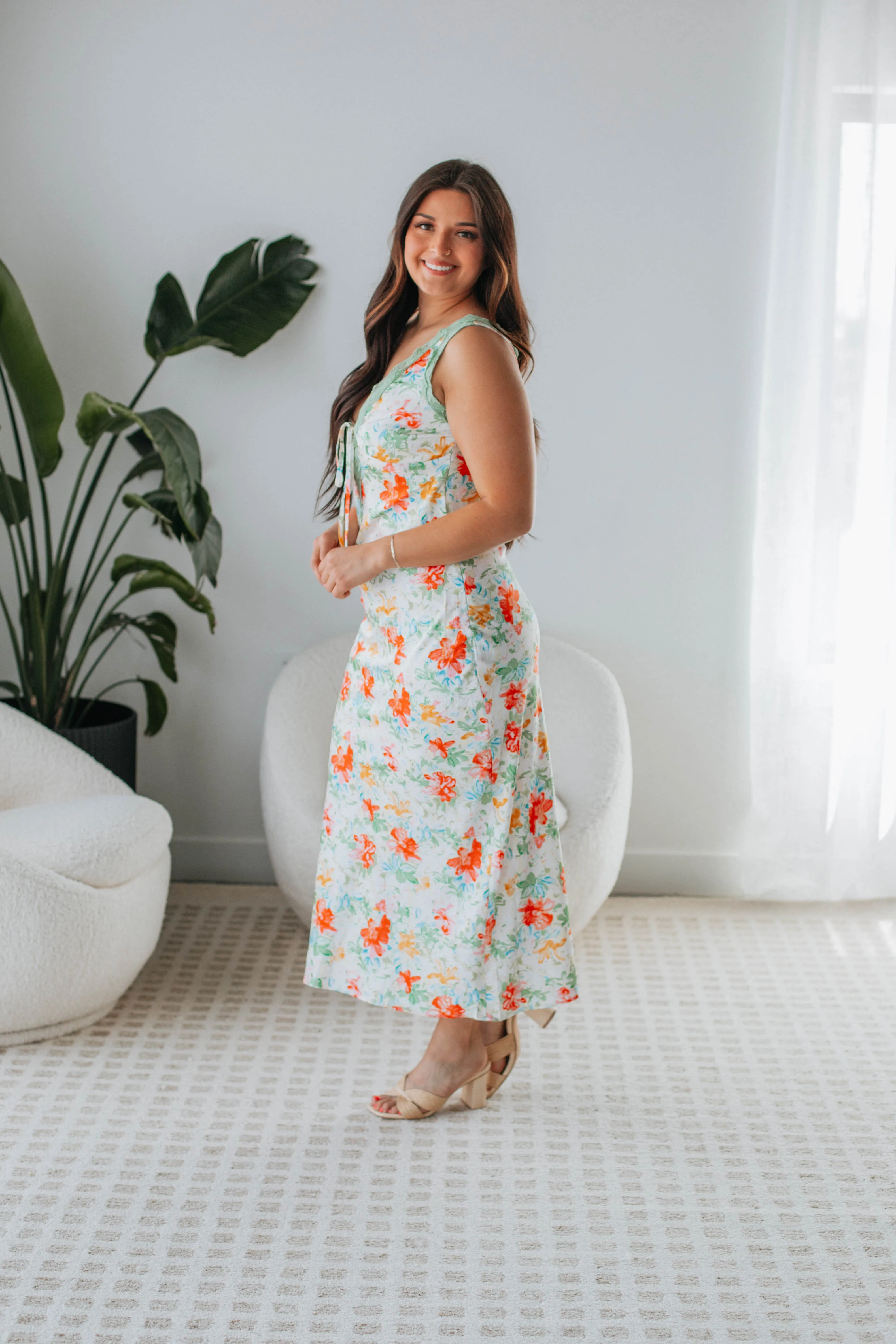 Eva Floral Dress - Sage Mix sold by Wild Oak Boutique product image thumbnail 4