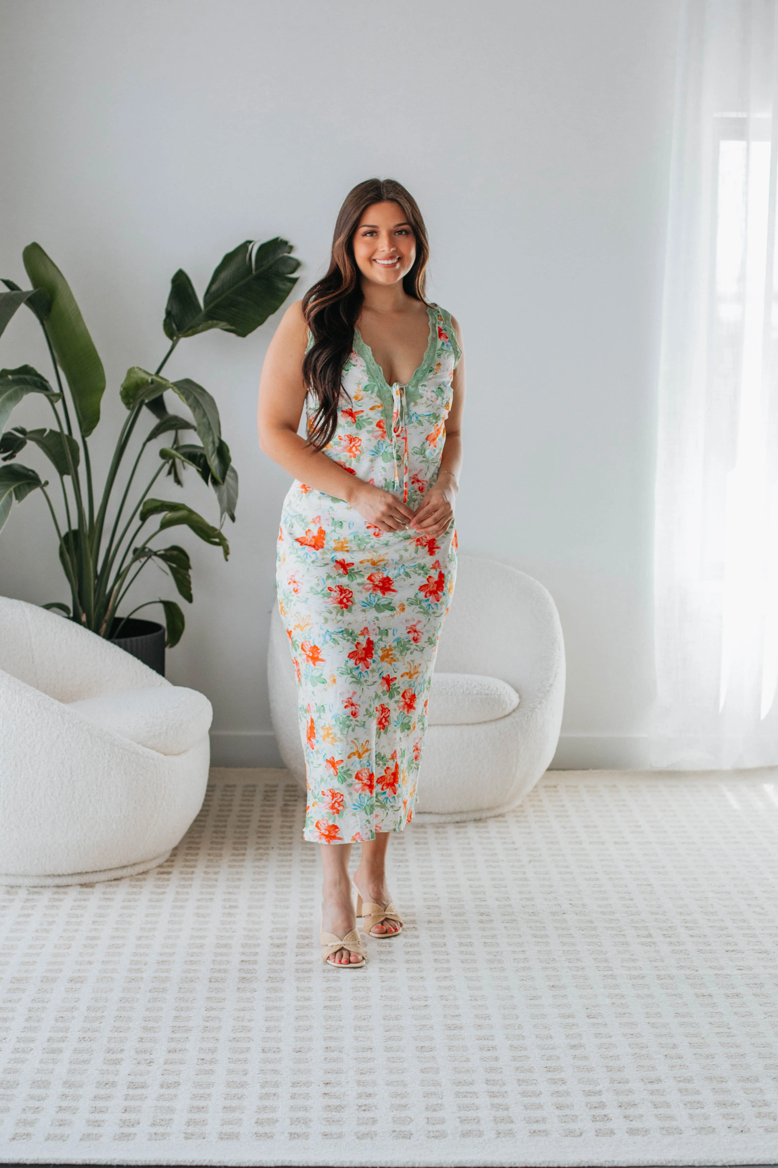 Eva Floral Dress - Sage Mix sold by Wild Oak Boutique product image thumbnail 3