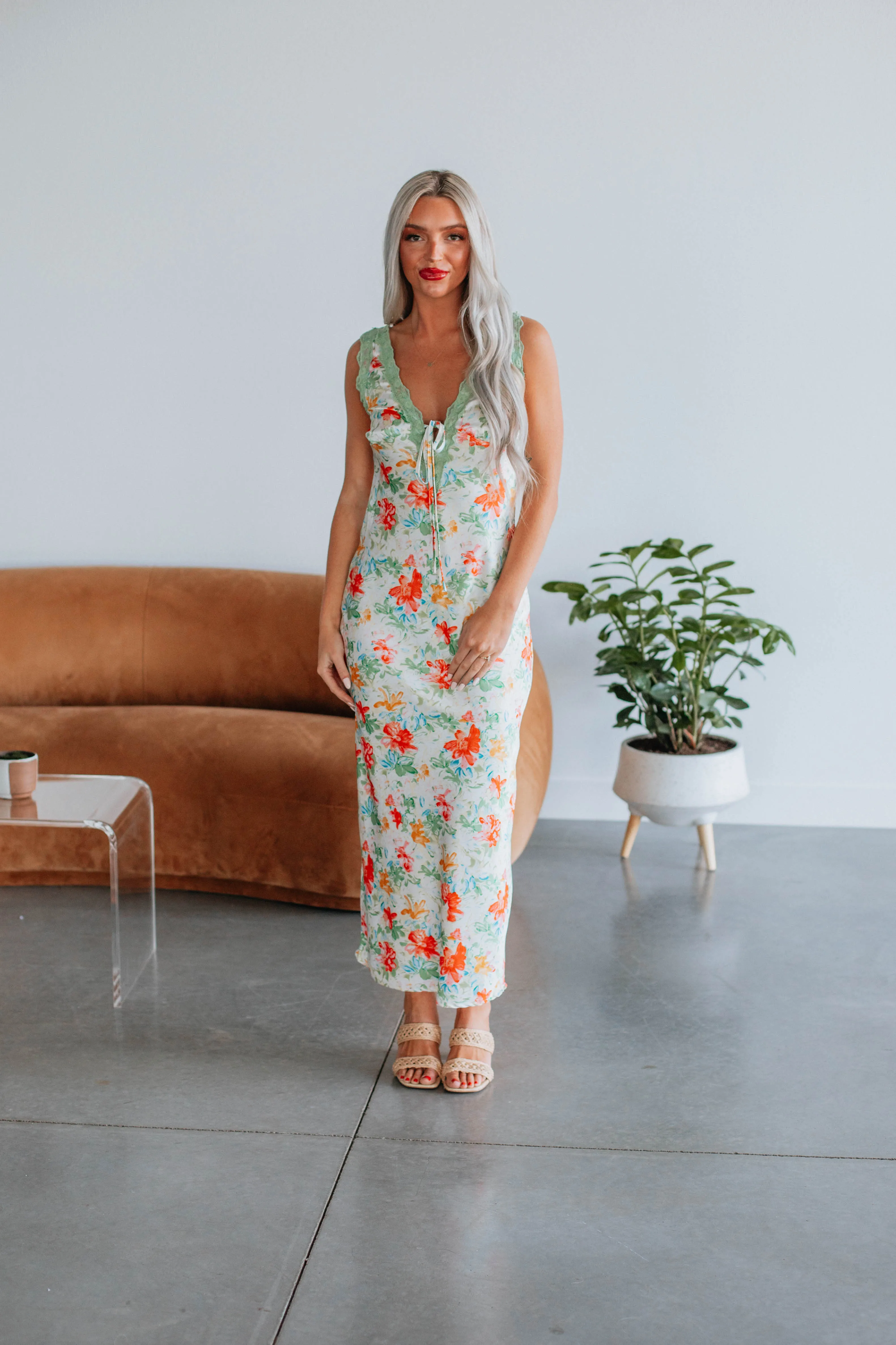 Eva Floral Dress - Sage Mix sold by Wild Oak Boutique